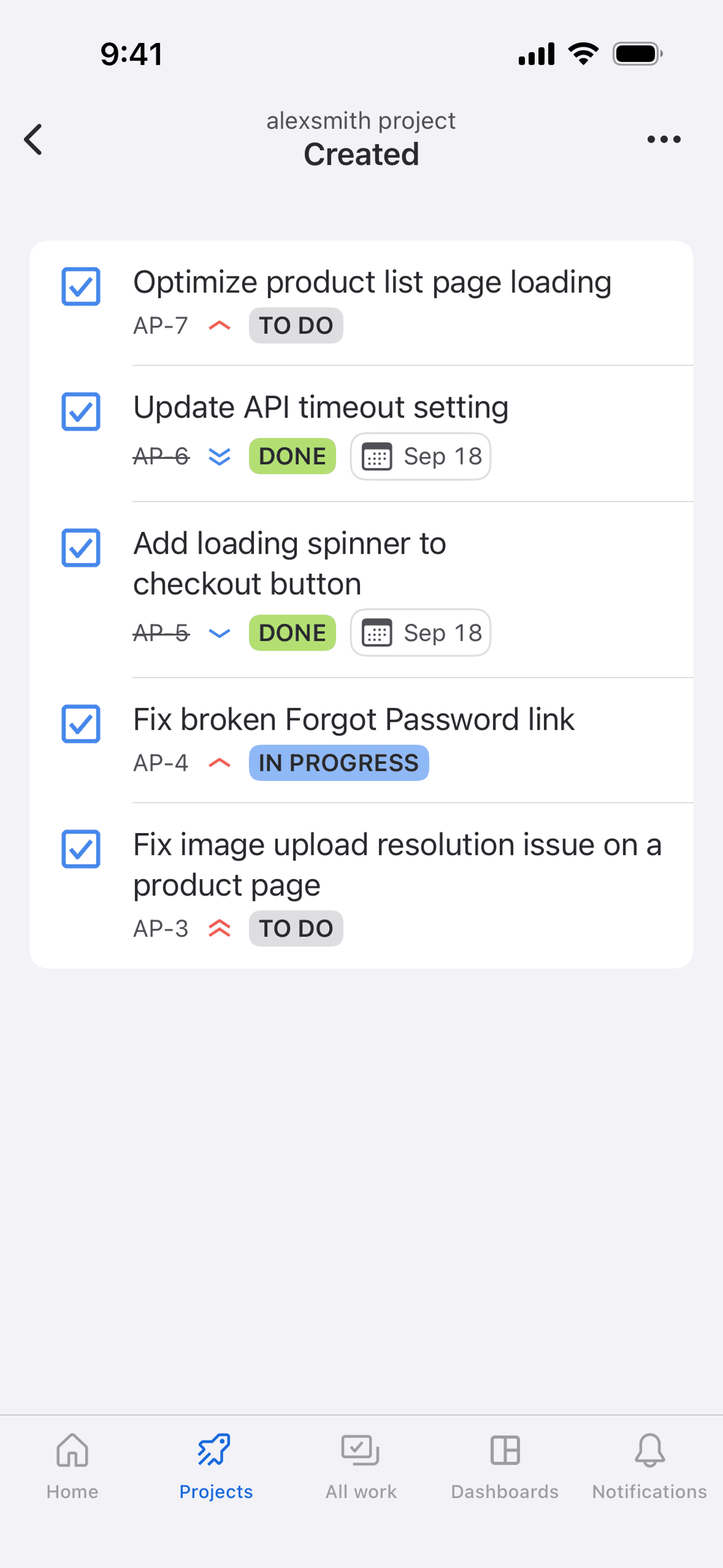 Jira Cloud iOS Business interface screenshot 9