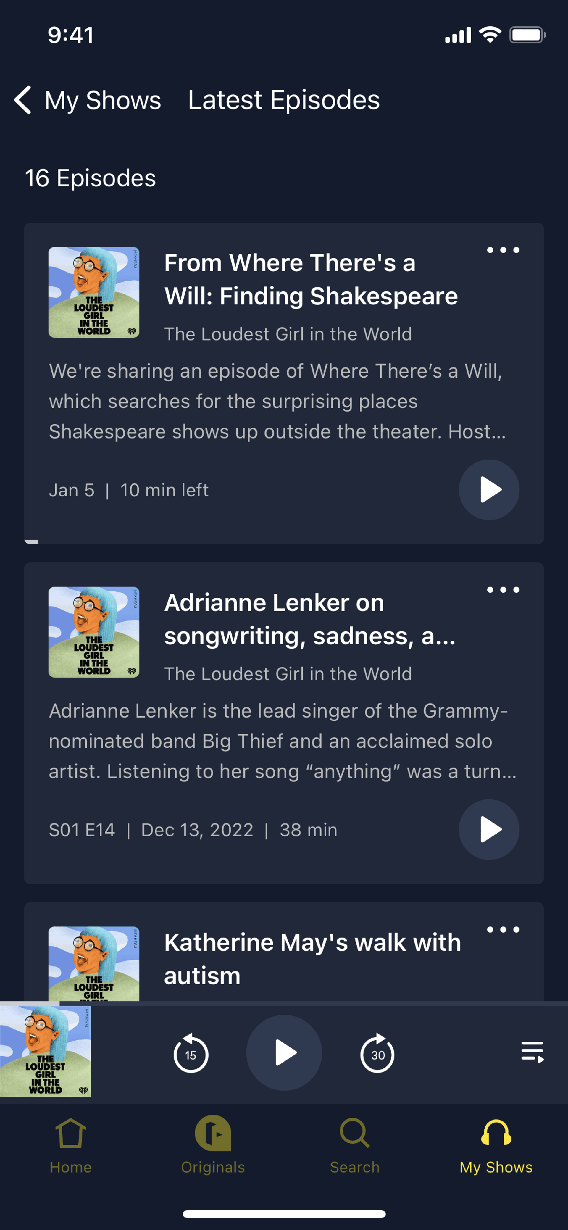 Luminary iOS Entertainment interface screenshot 22
