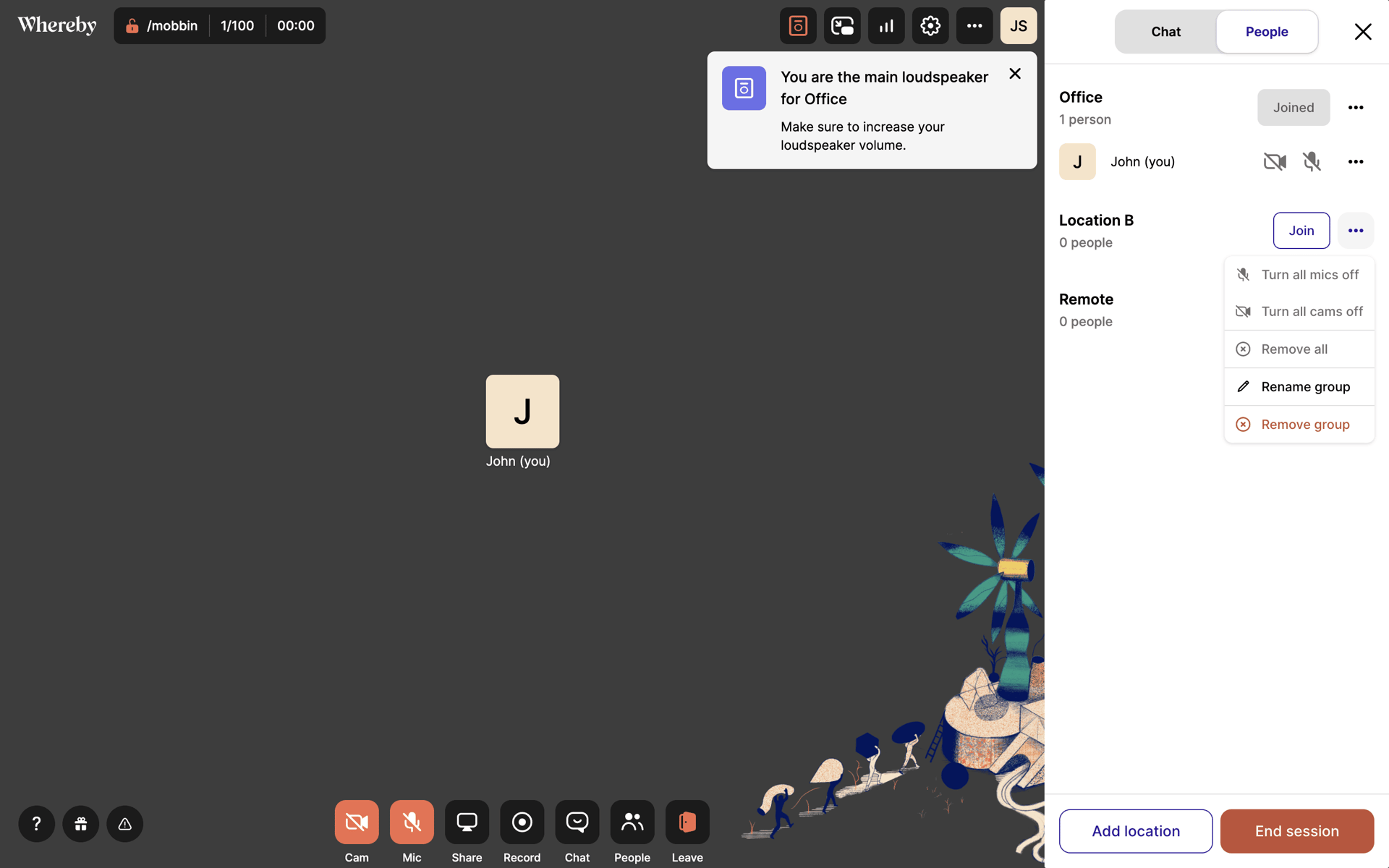 Whereby Web Business interface screenshot 7