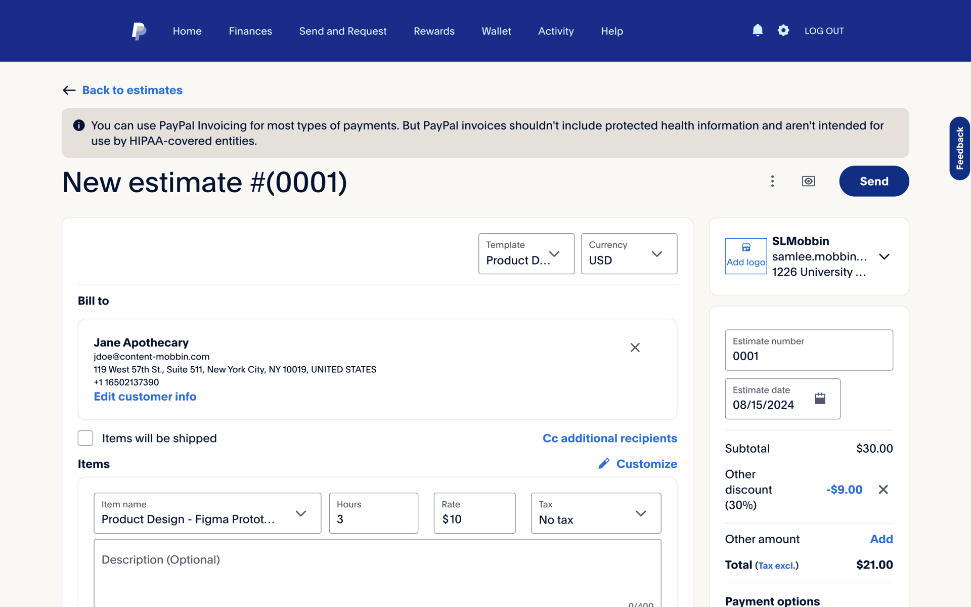 PayPal Web Finance interface screenshot 23