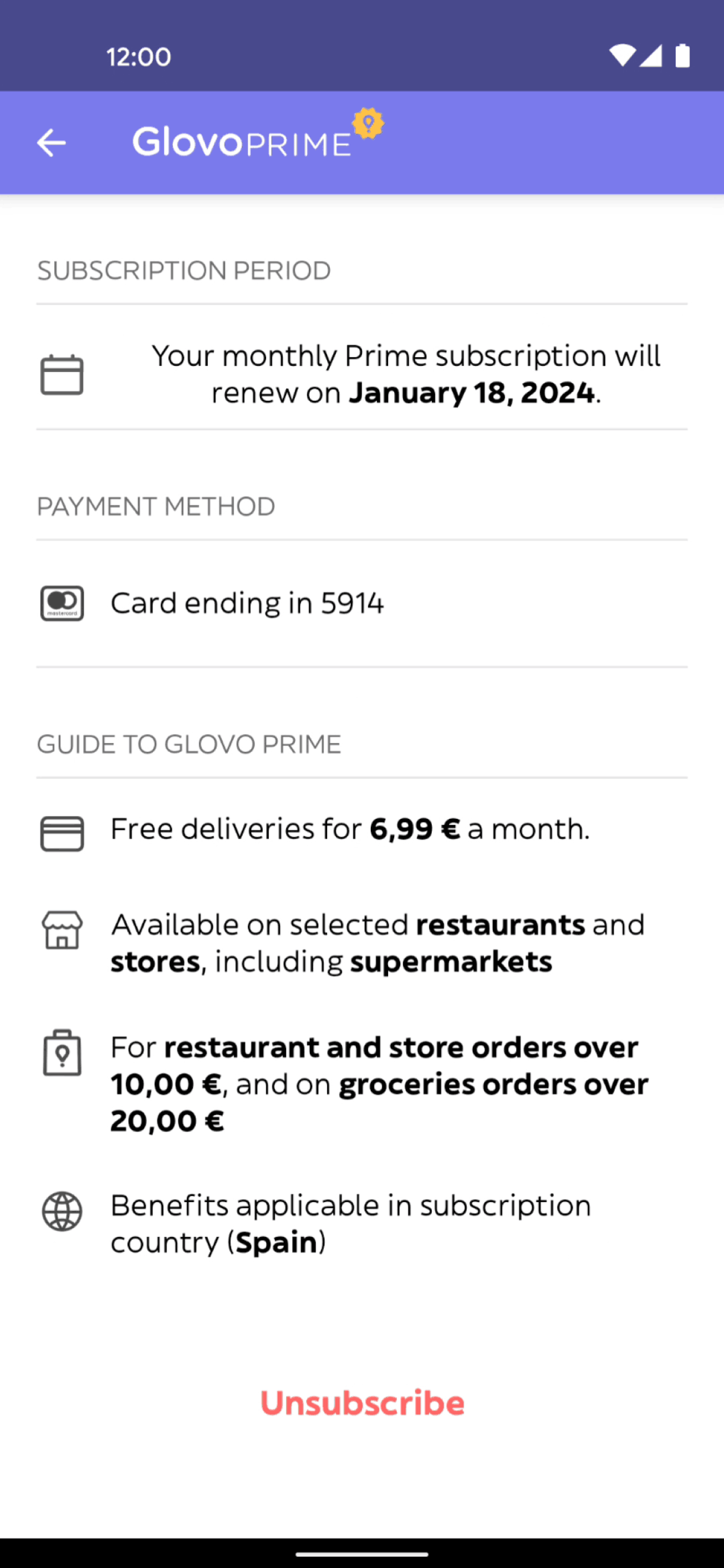 Glovo Android Lifestyle interface screenshot 15