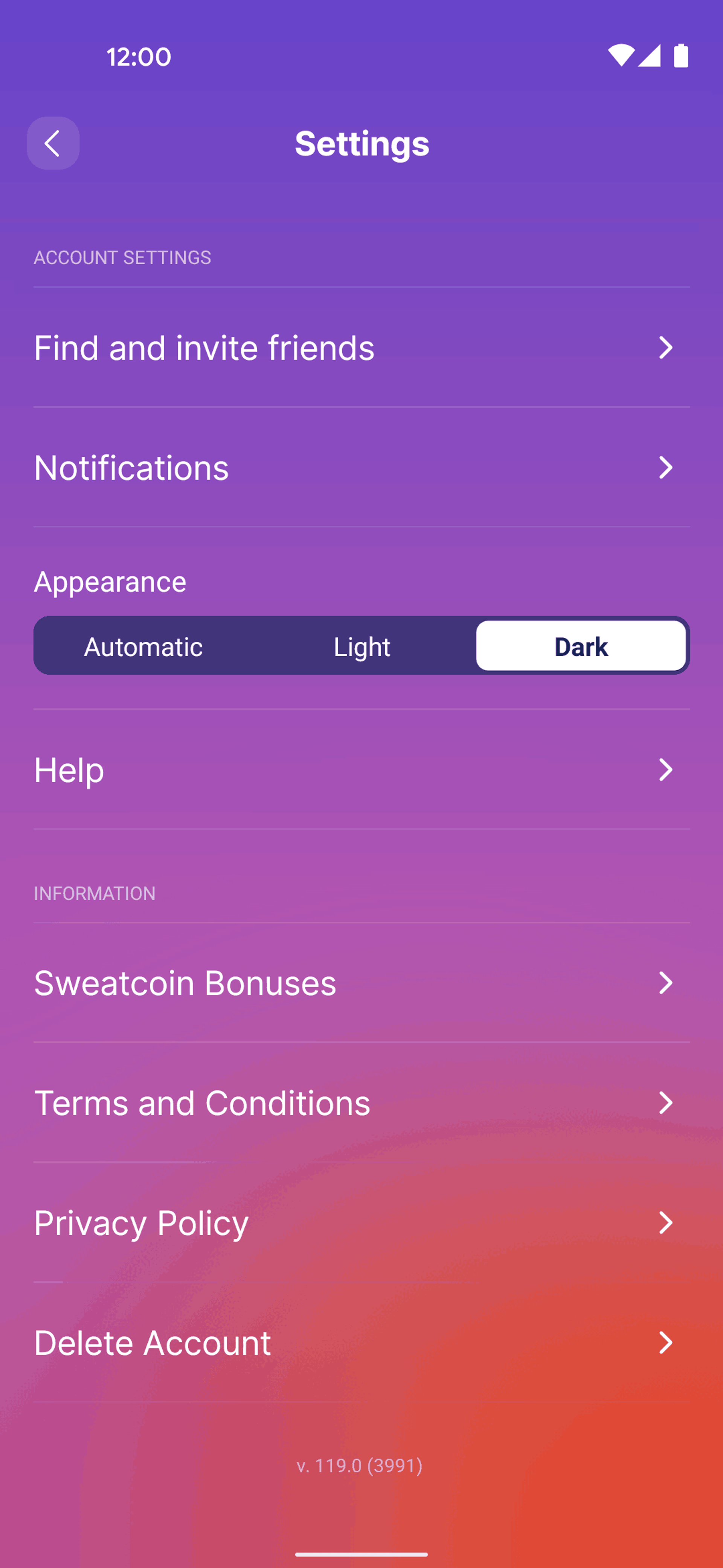 Sweatcoin Android Health & Fitness interface screenshot 13