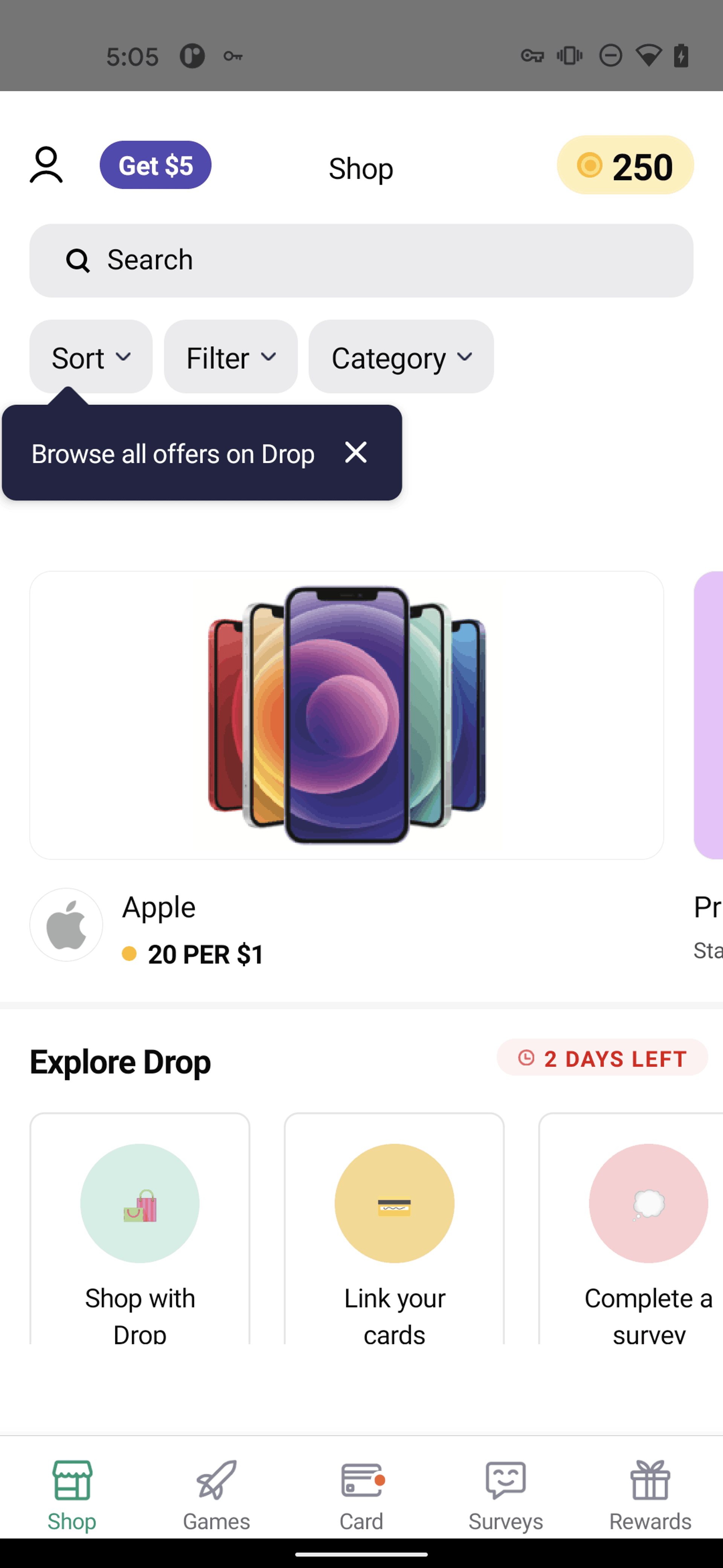Drop Android Shopping interface screenshot 21