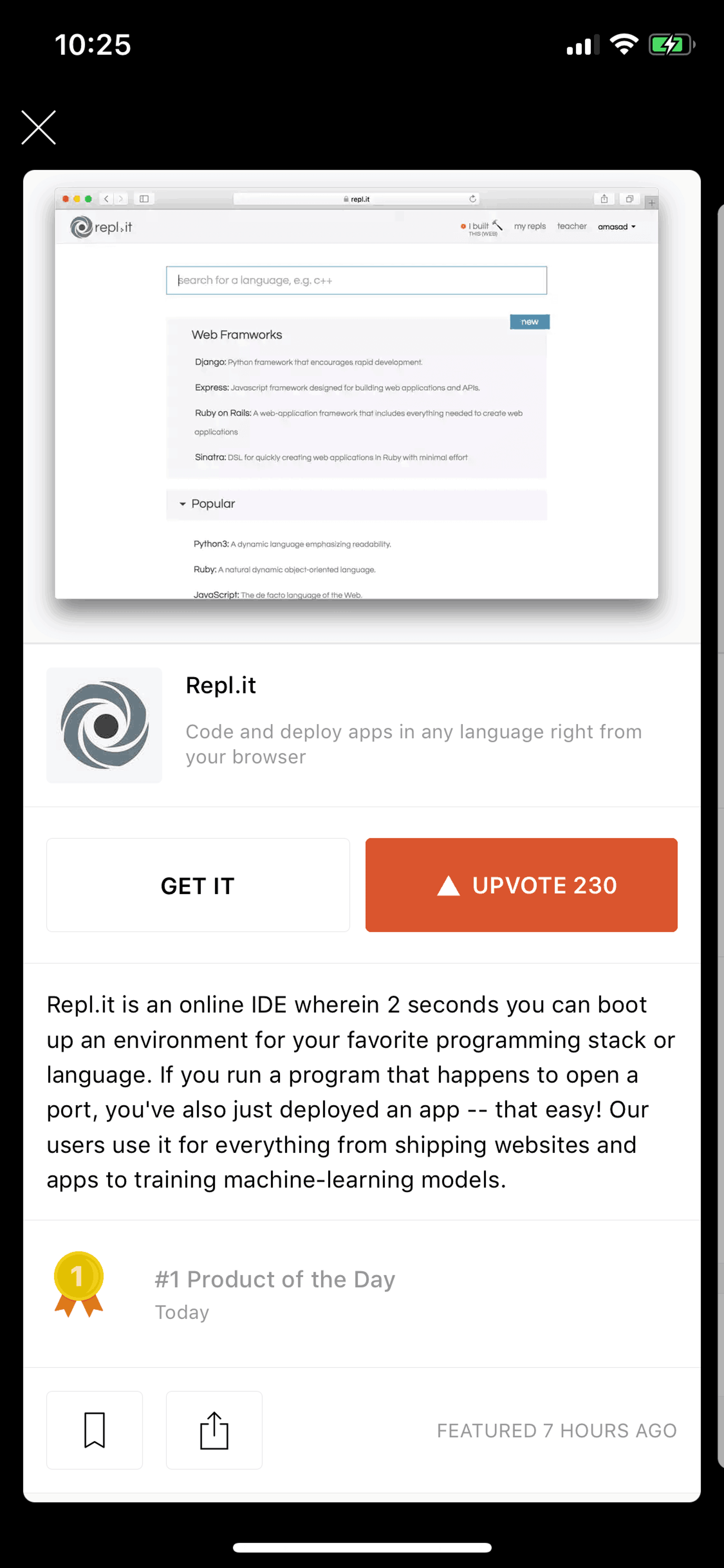 Product Hunt iOS Social Networking interface screenshot 6