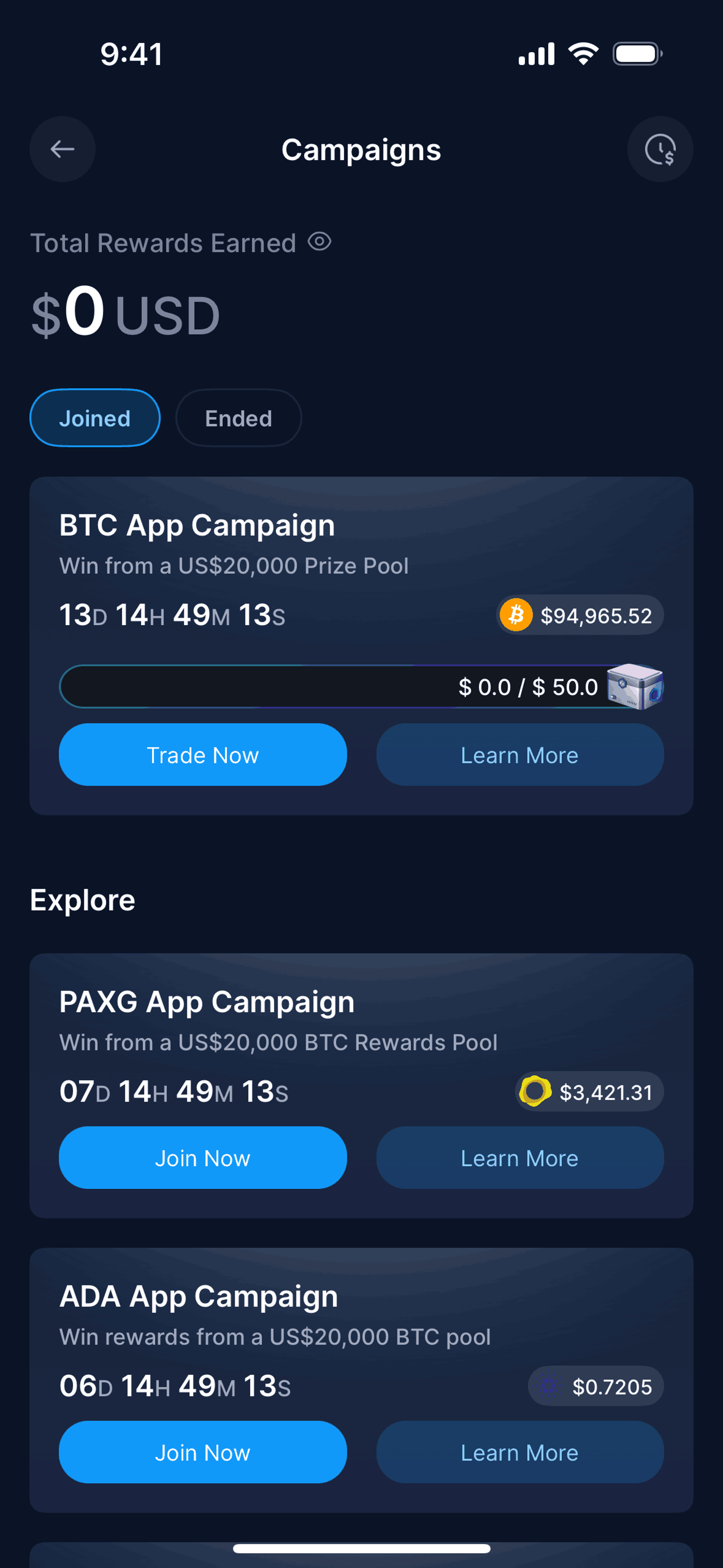 Crypto.com iOS Finance interface screenshot 7