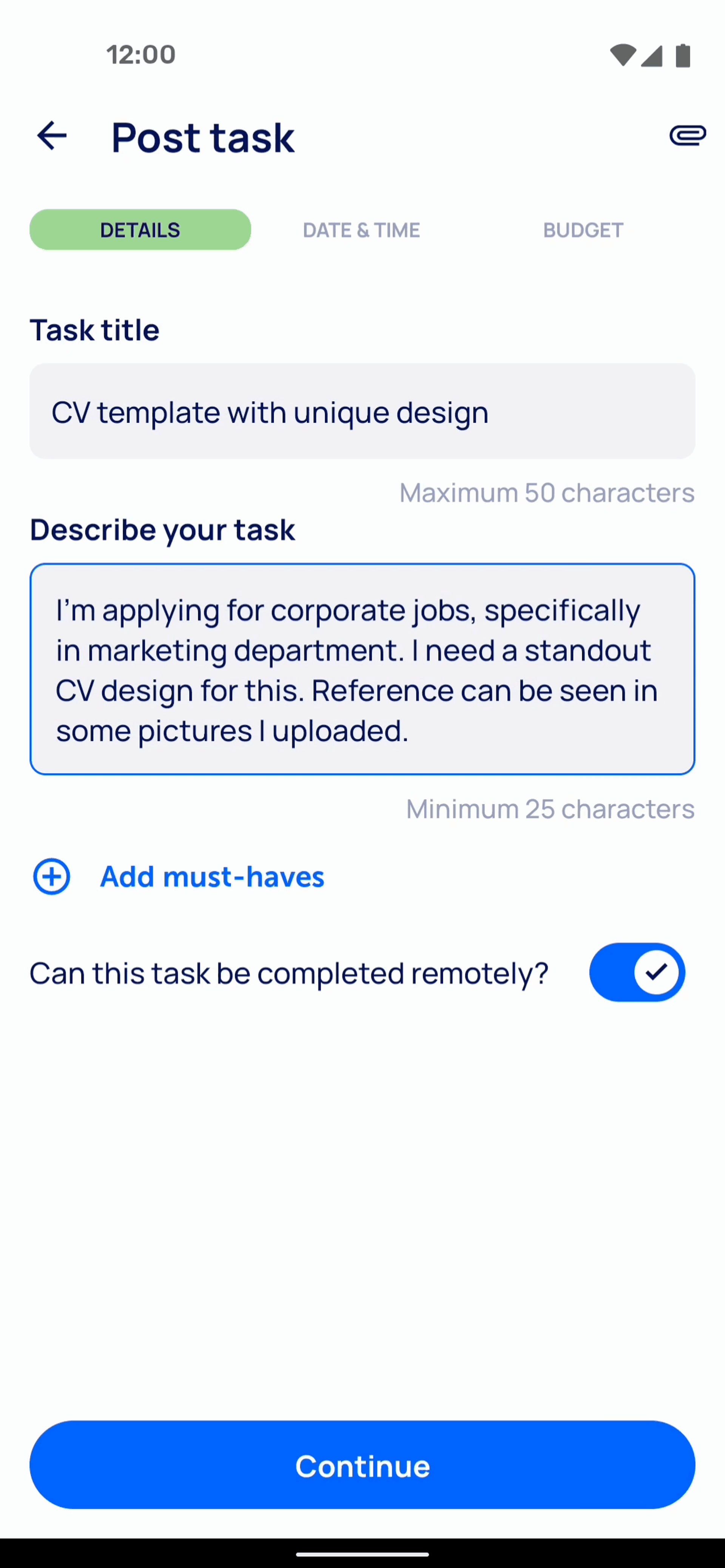 Airtasker Android Business interface screenshot 24