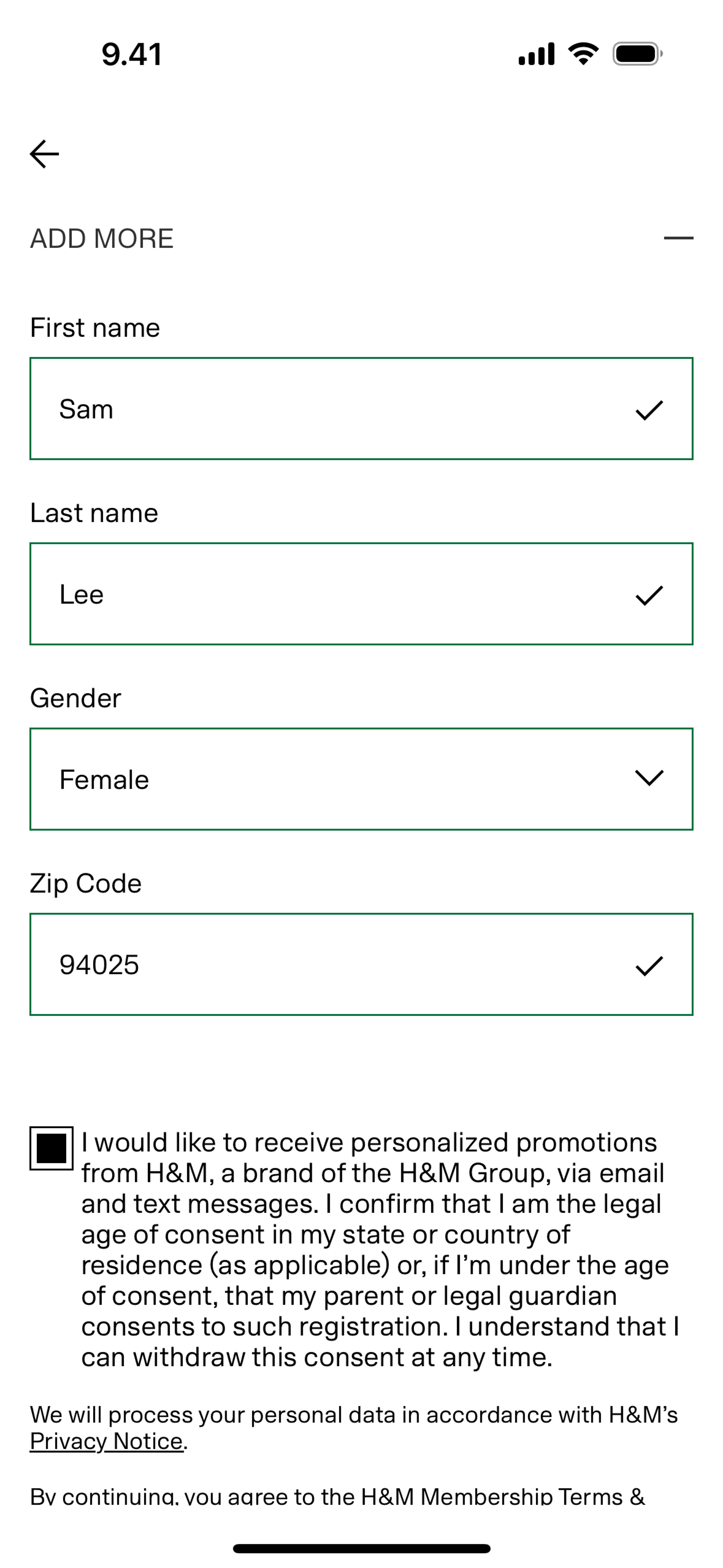 H&M iOS Shopping interface screenshot 14