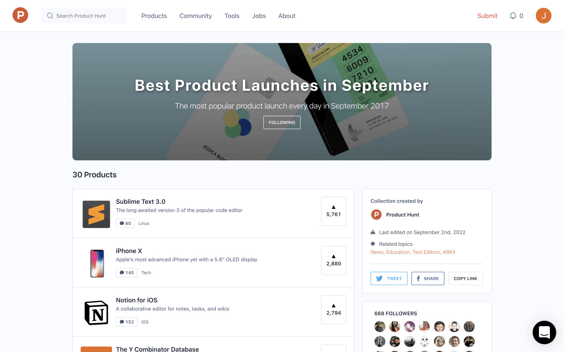 Product Hunt Web Business interface screenshot 24