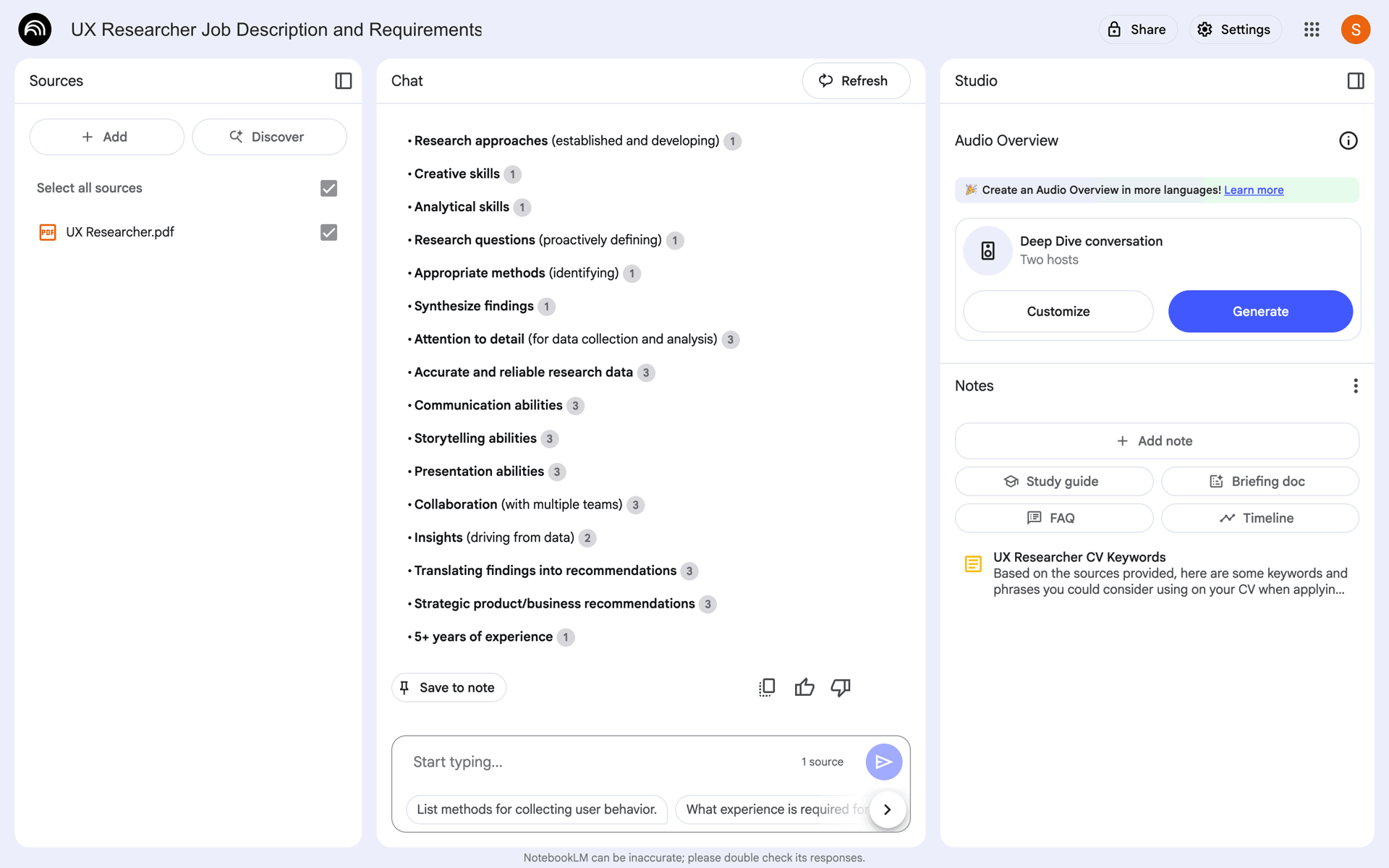 NotebookLM Web AI interface screenshot 5