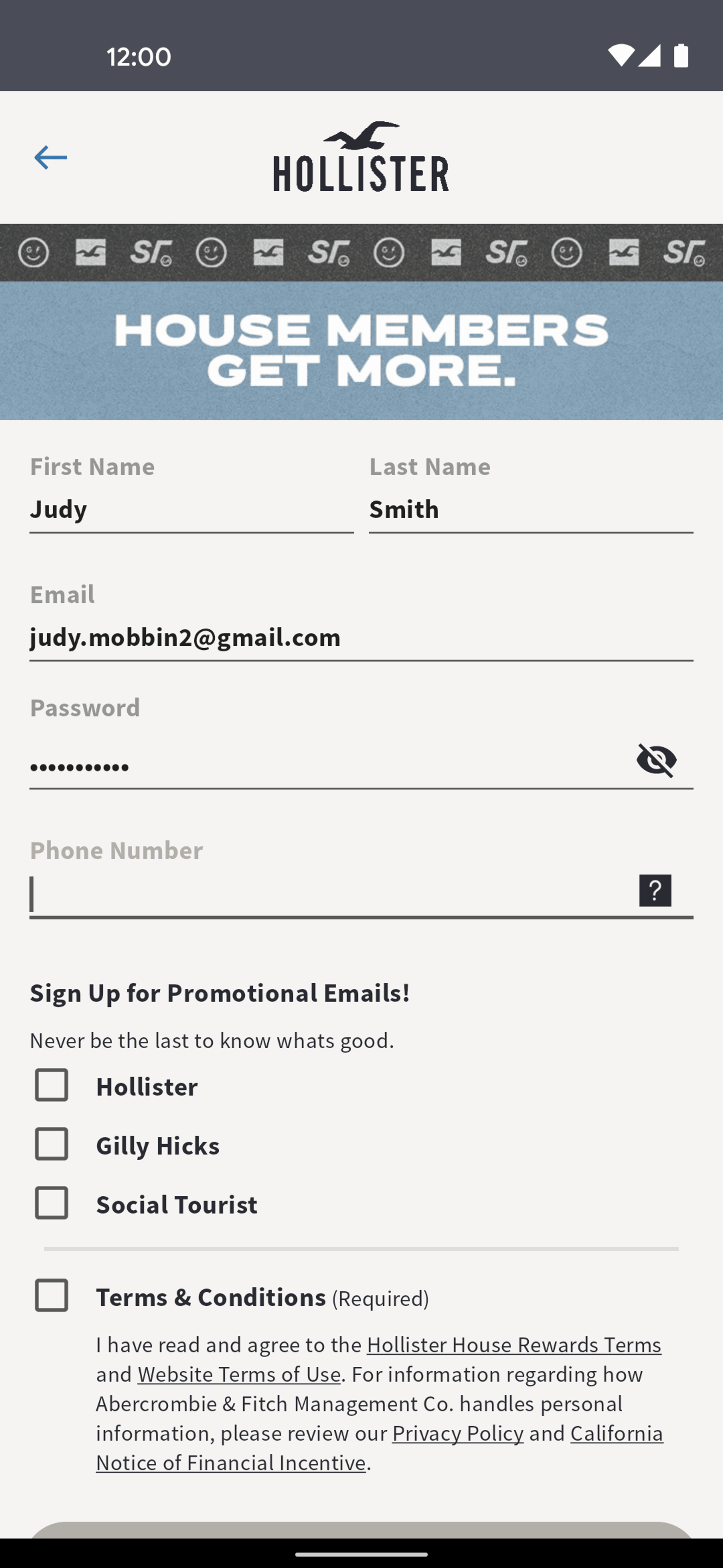 Hollister Co. Android Shopping interface screenshot 6