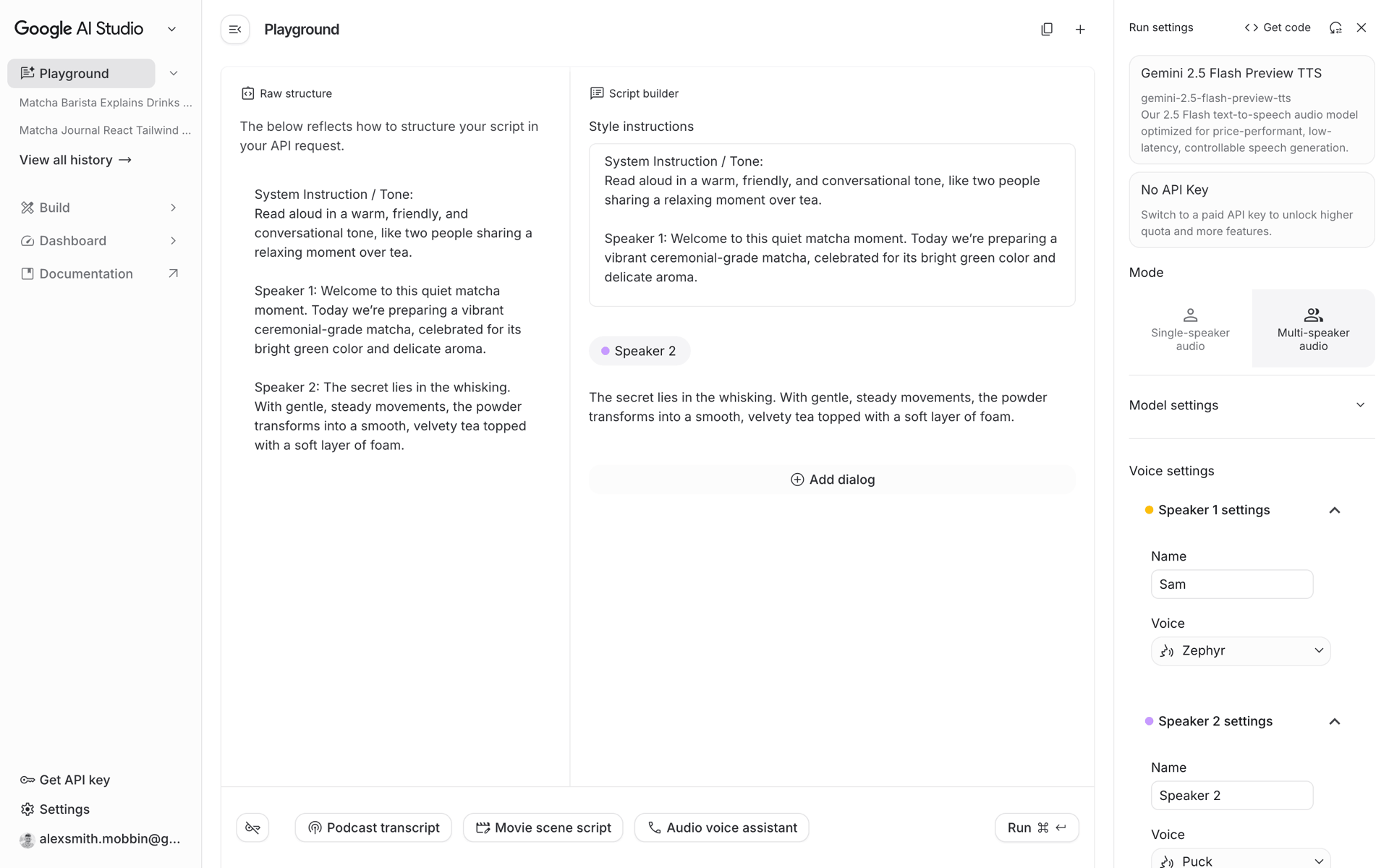 Google AI Studio Web machine learning interface screenshot 16