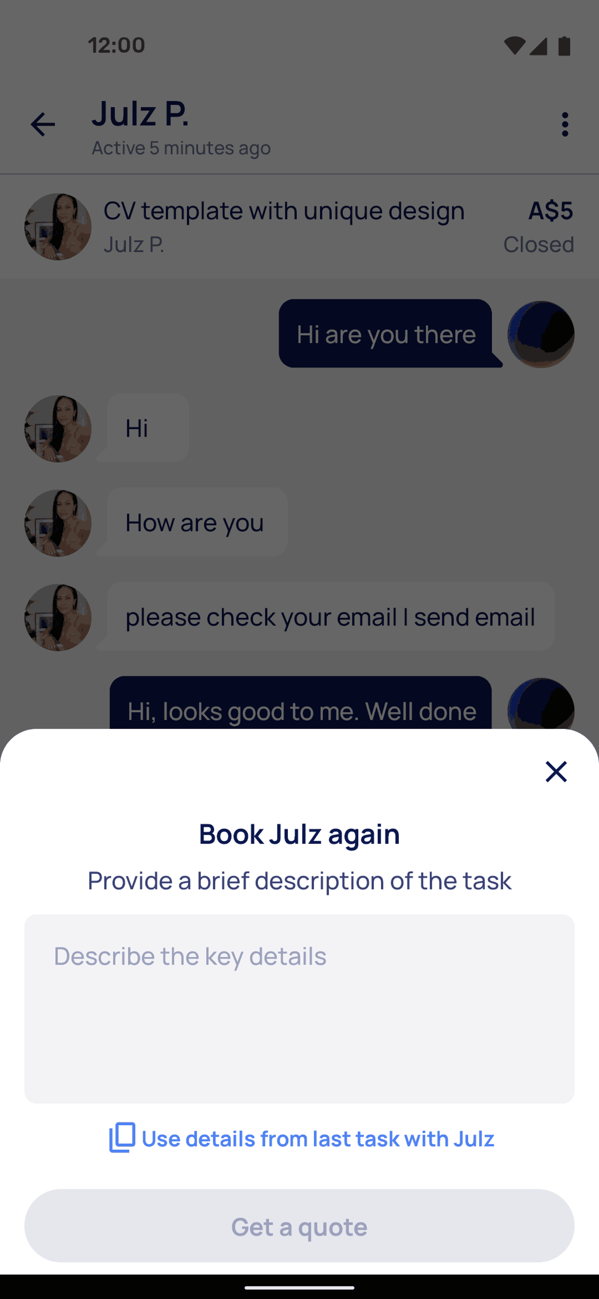 Airtasker Android Business interface screenshot 21