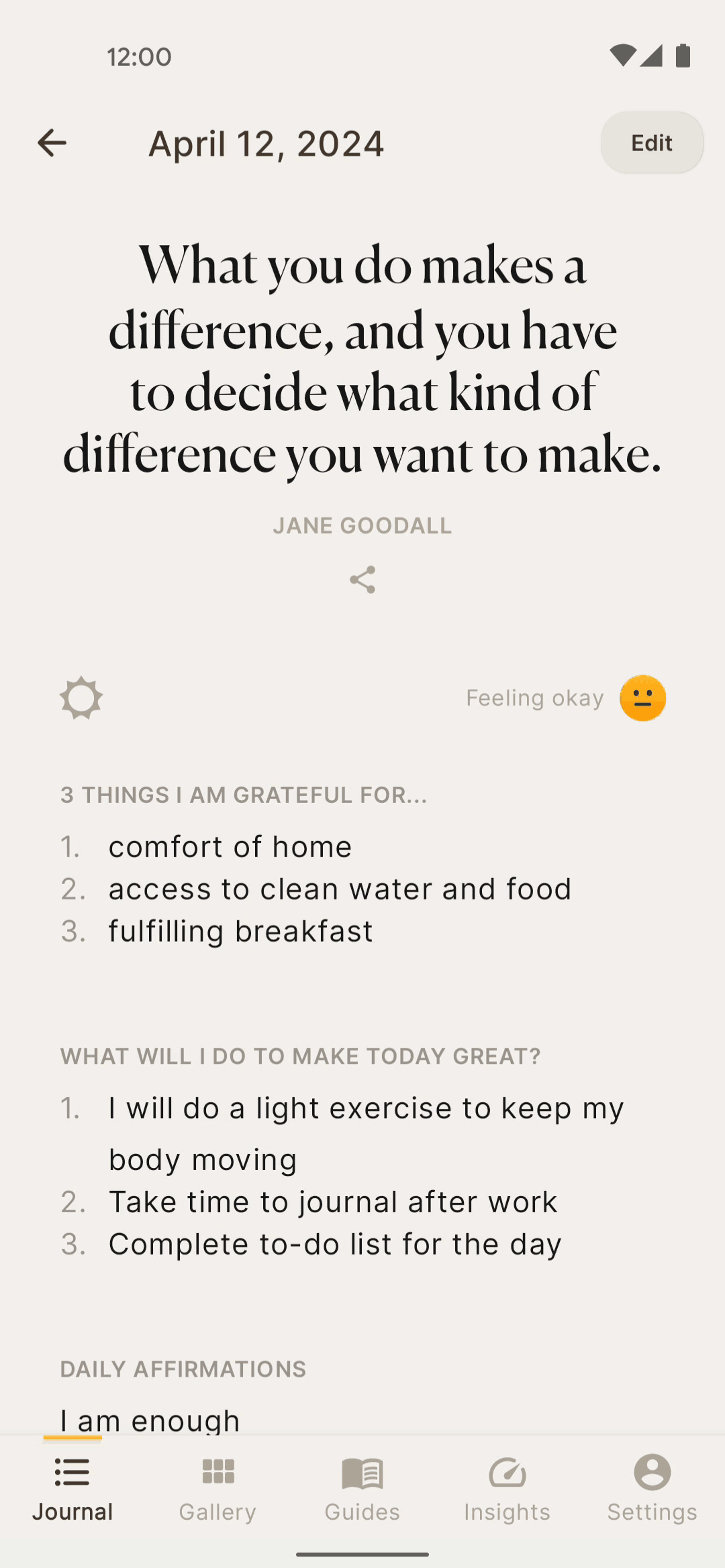 5 Minute Journal Android Health & Fitness interface screenshot 22