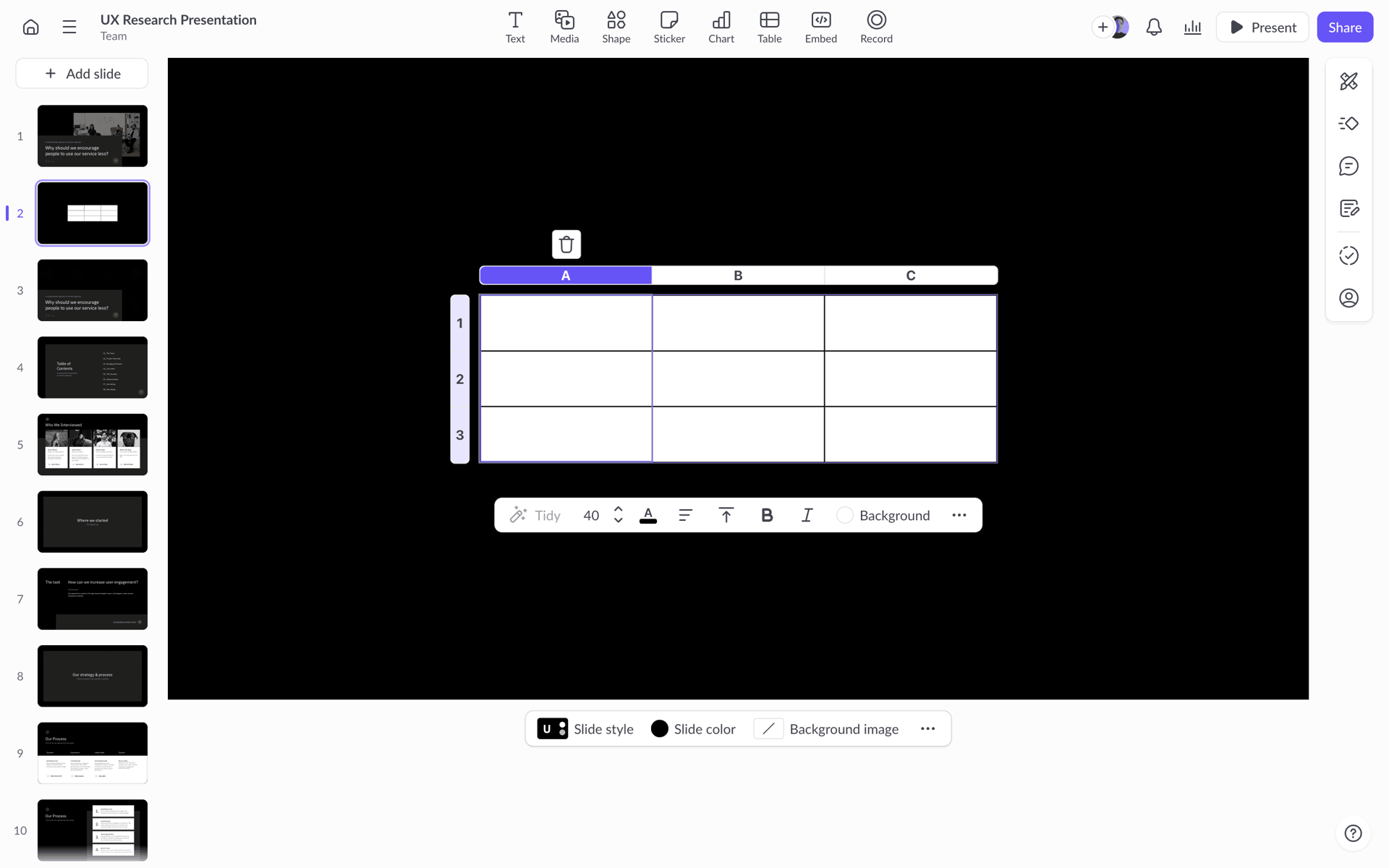 Pitch Web Collaboration interface screenshot 16