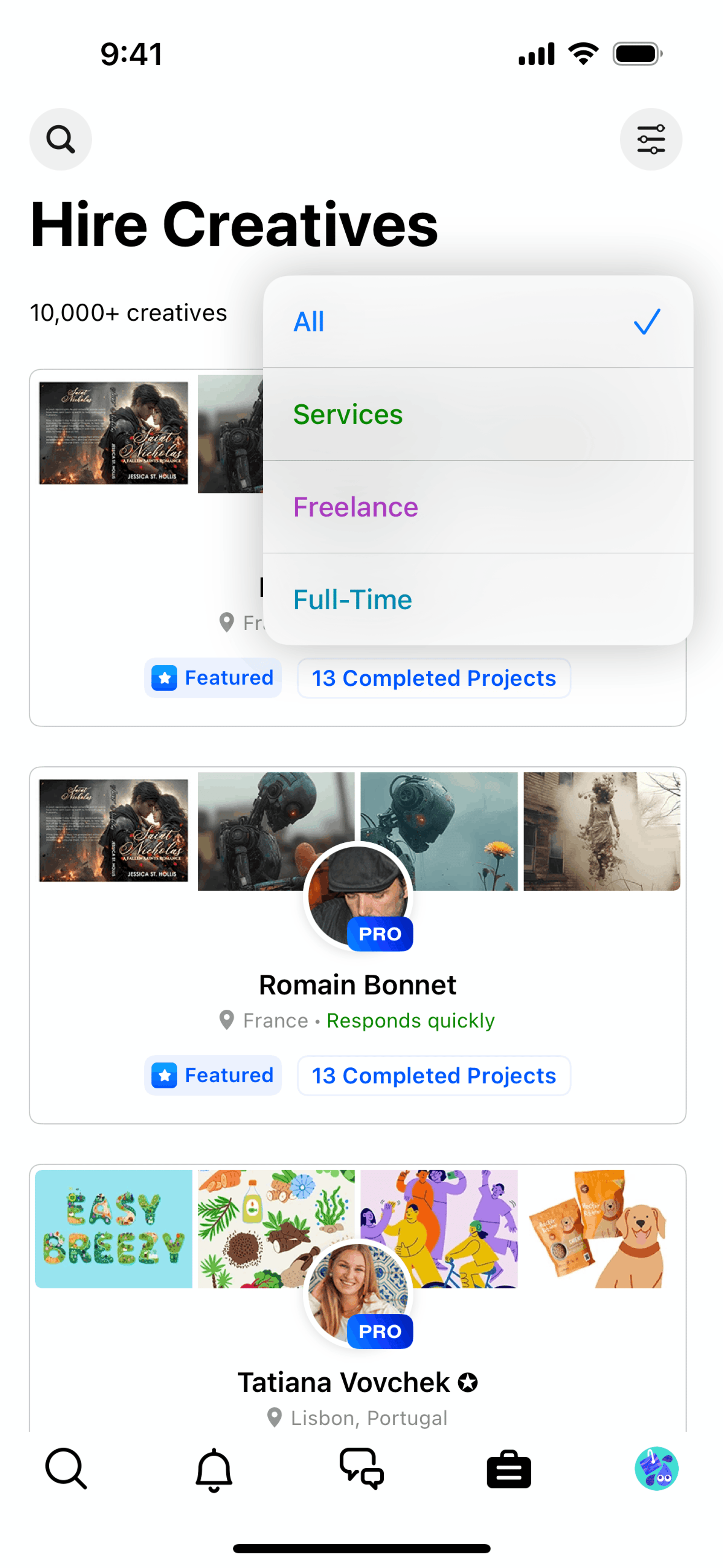 Behance iOS Social Networking interface screenshot 4
