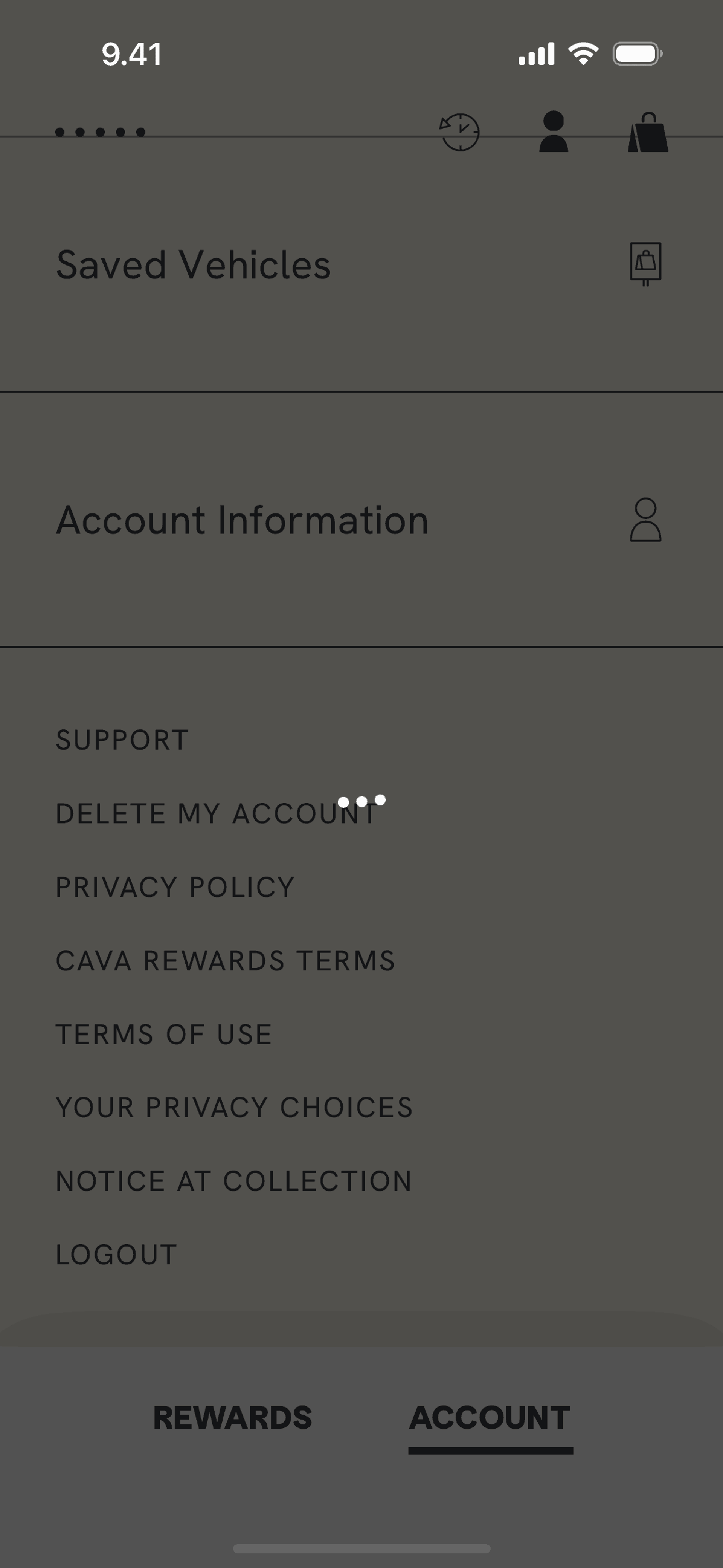 CAVA iOS Food & Drink interface screenshot 17