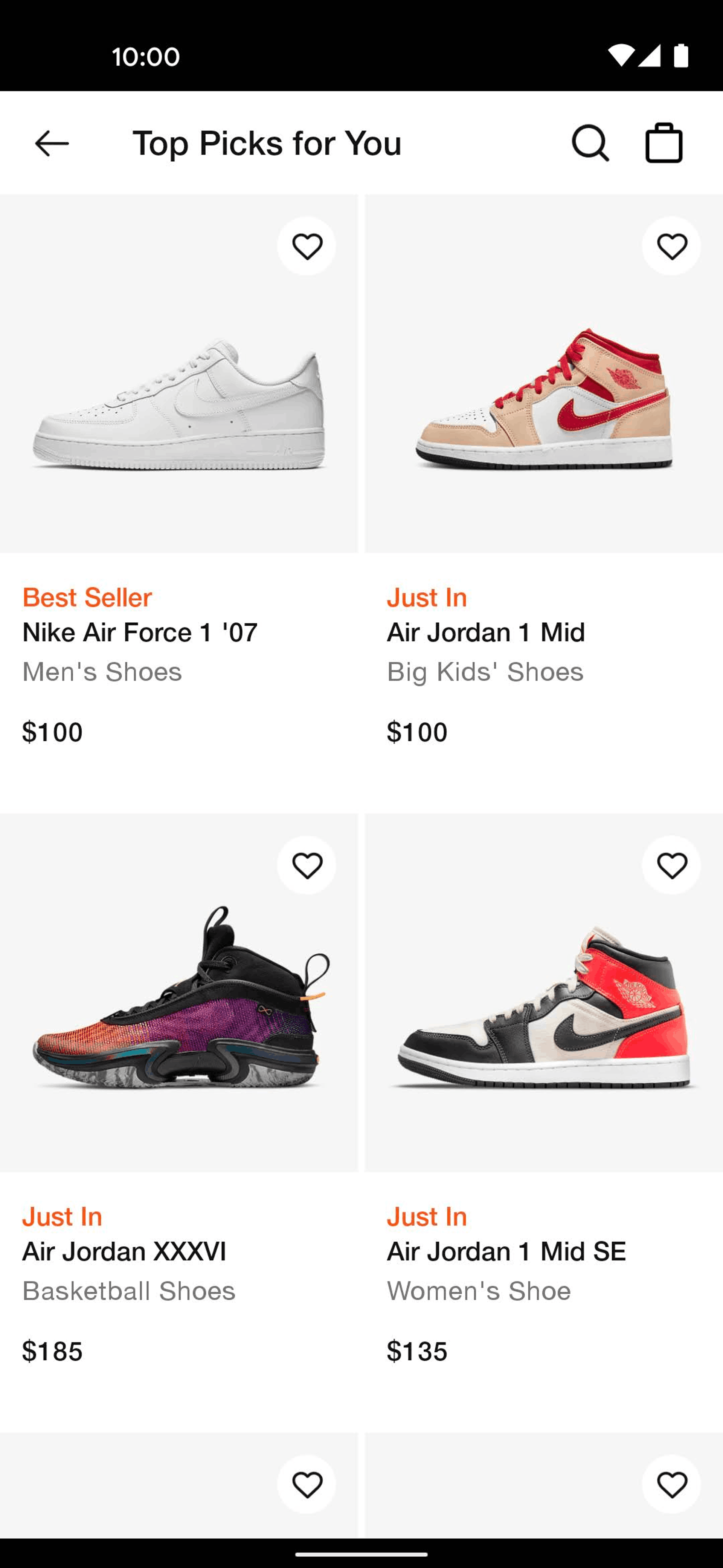 Nike Android Shopping interface screenshot 5