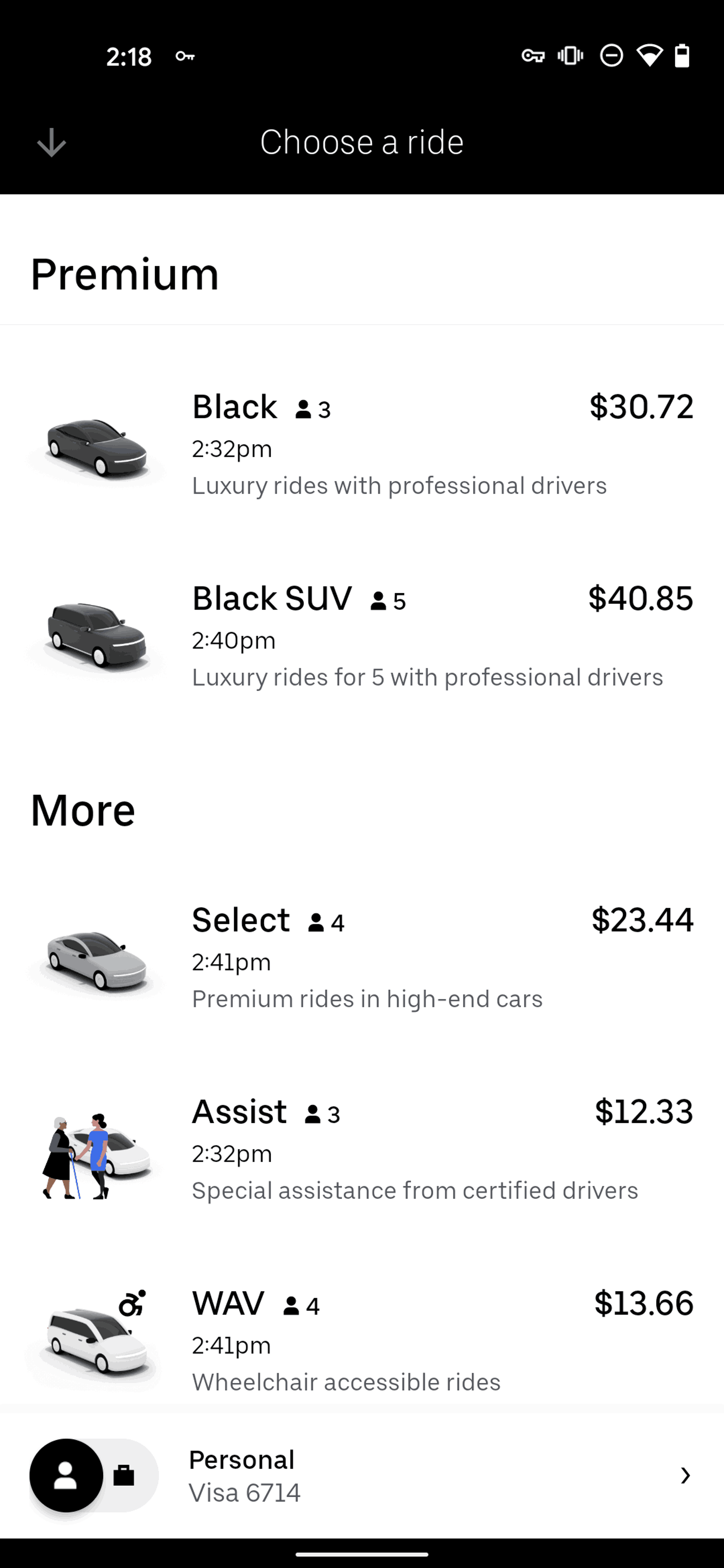 Uber Android Travel & Transportation interface screenshot 23