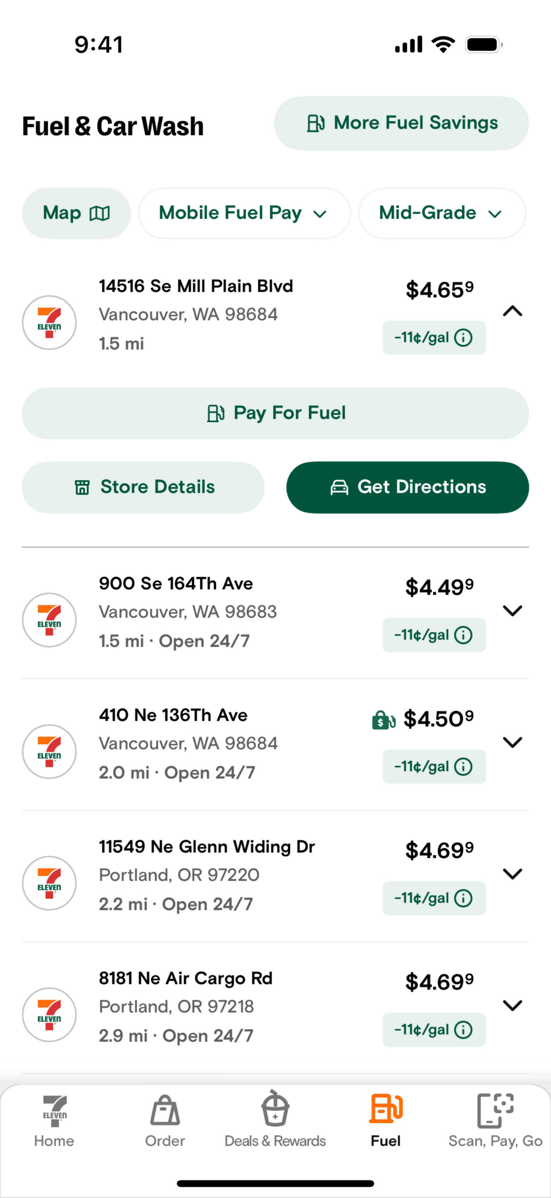 7-Eleven iOS Food & Drink interface screenshot 15