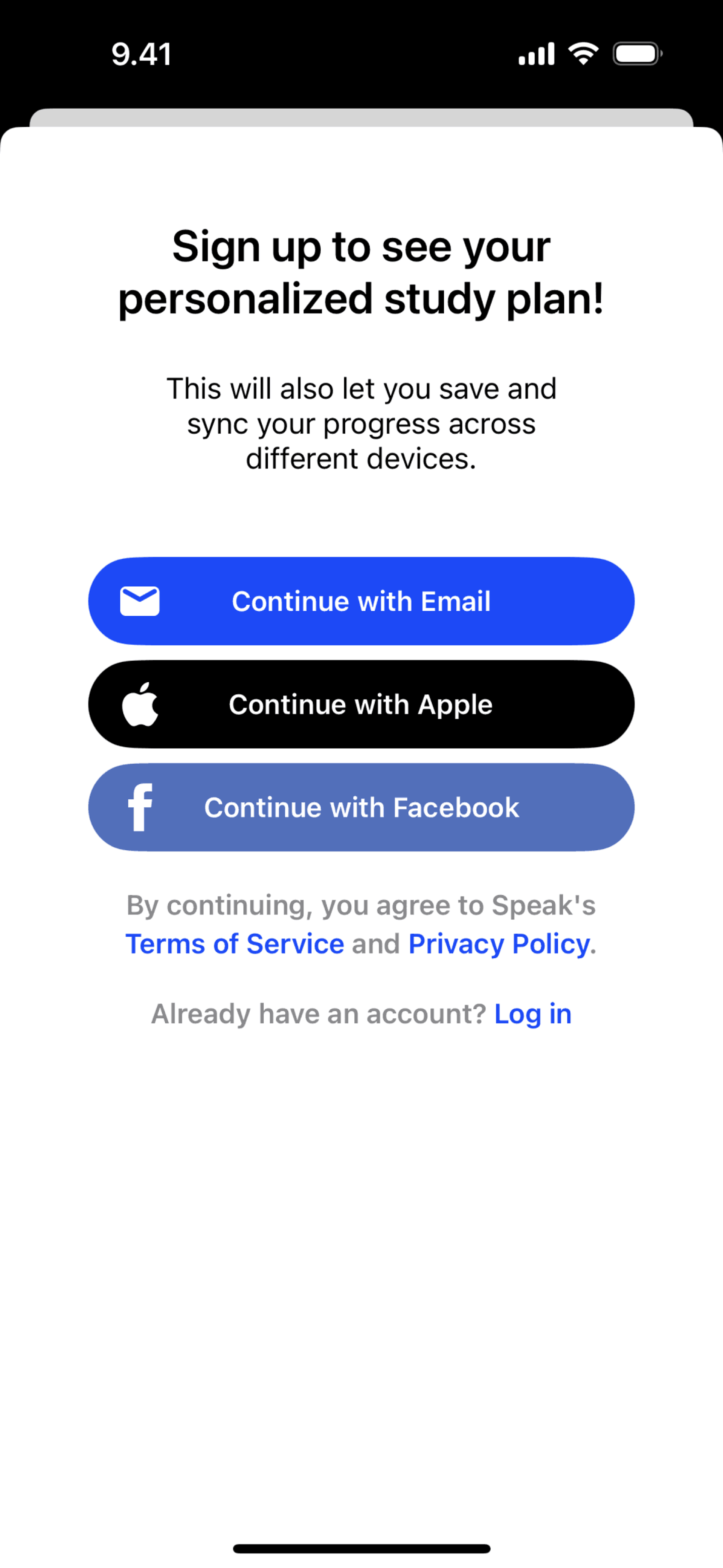 Speak iOS Education interface screenshot 20