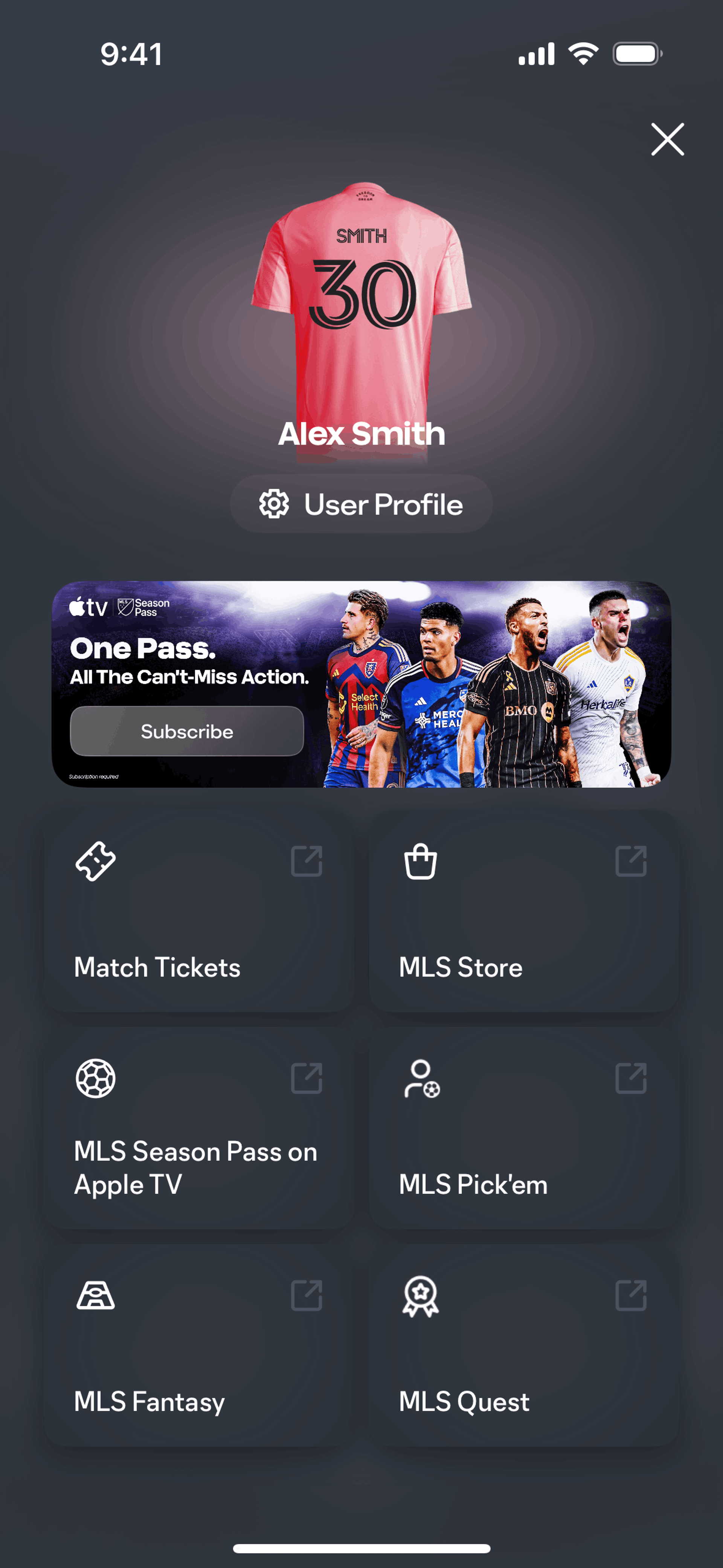 MLS iOS Sports interface screenshot 7