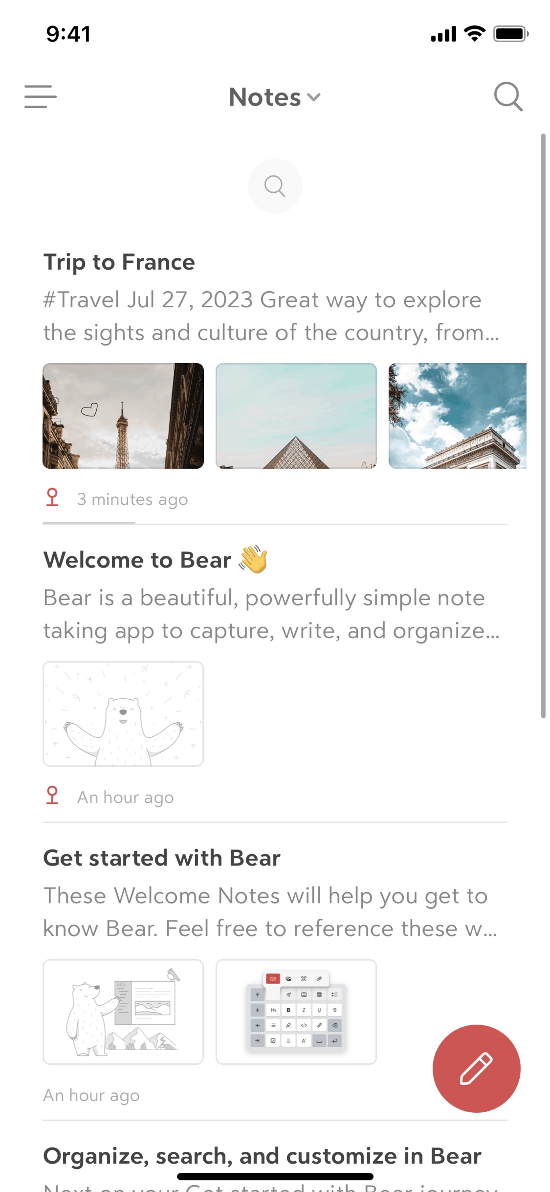 Bear iOS Productivity interface screenshot 23