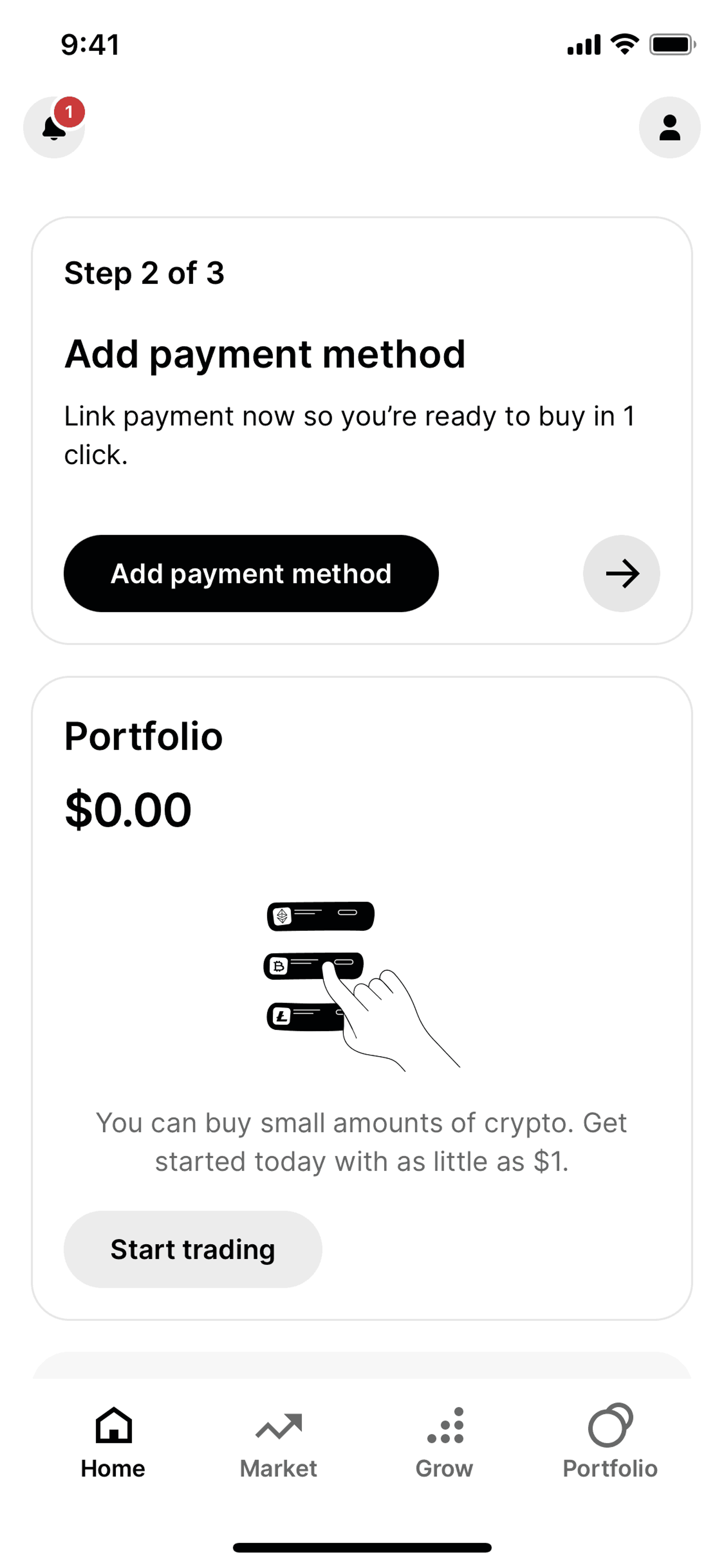 Gemini iOS Finance interface screenshot 2
