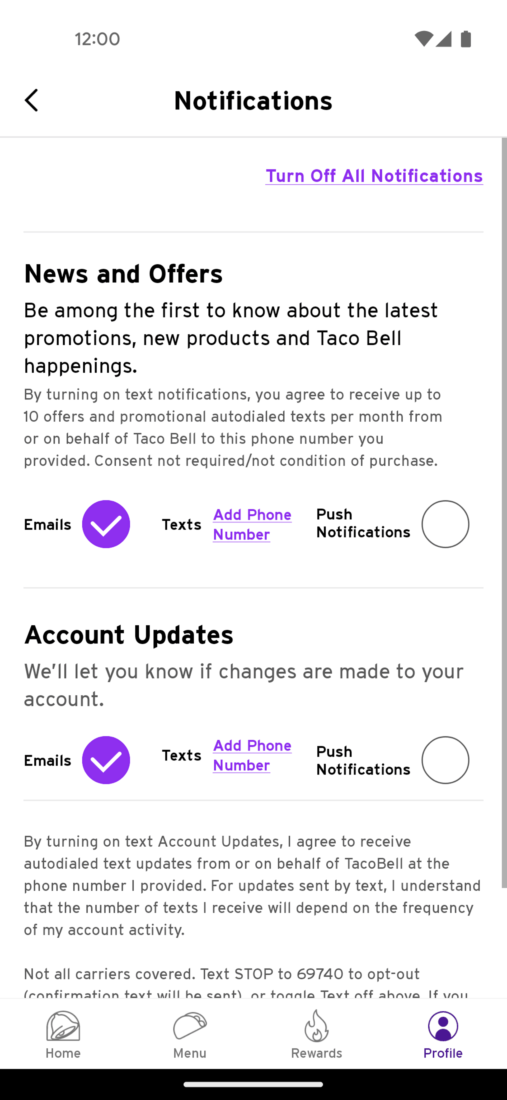 Taco Bell Android Food & Drink interface screenshot 17