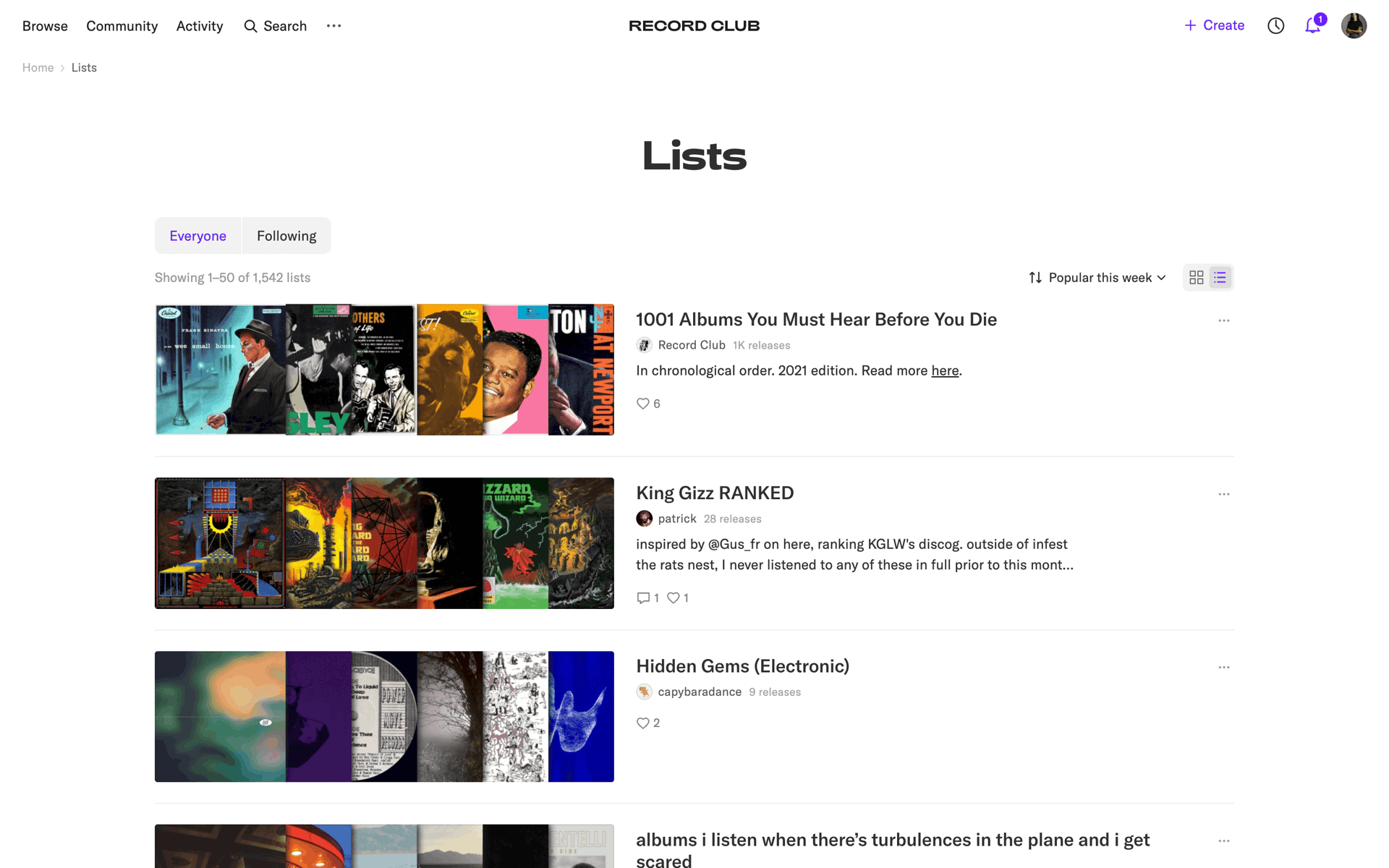 Record Club Web Music & Audio interface screenshot 23