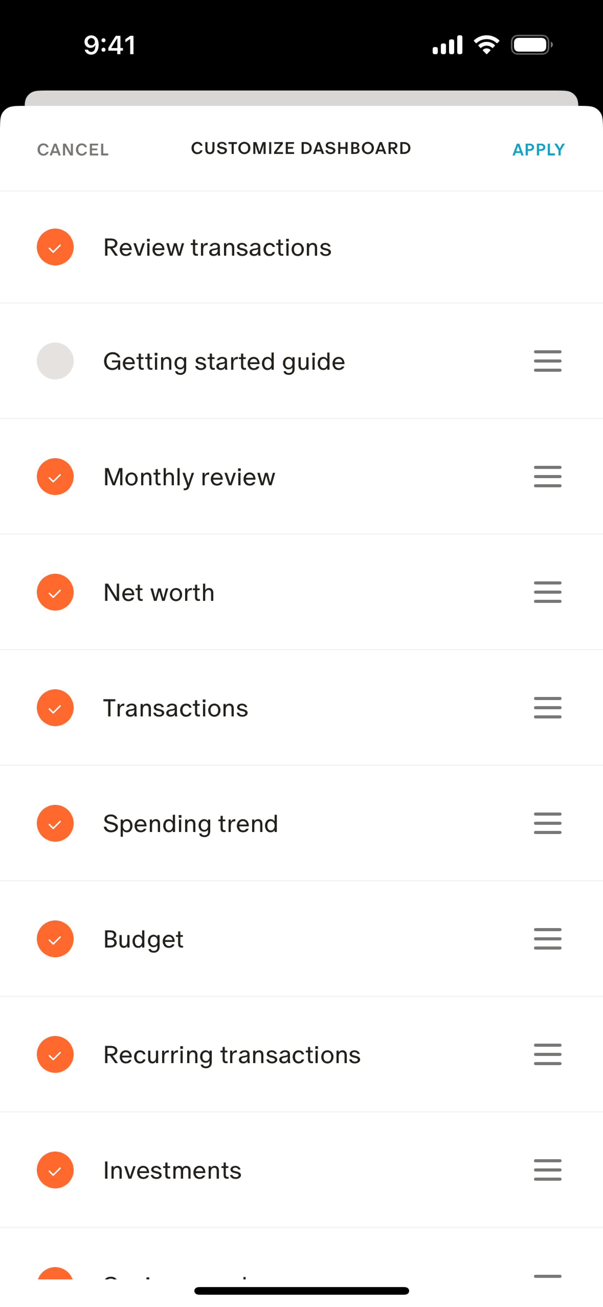 Monarch iOS Finance interface screenshot 11