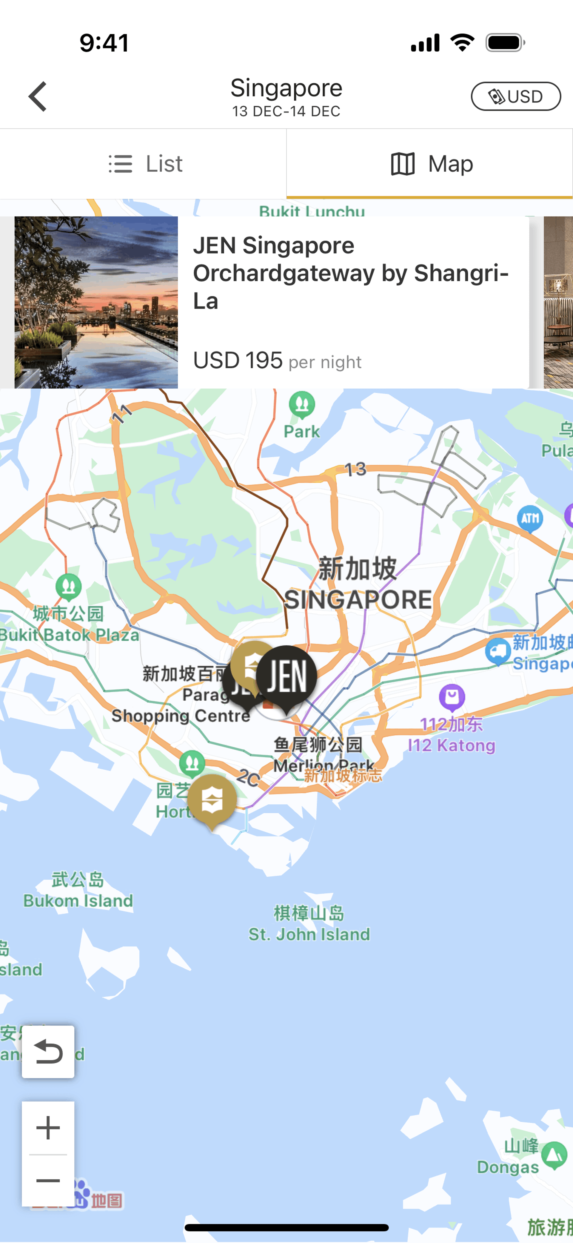 Map view on Shangri-La Circle (ios) screen 2
