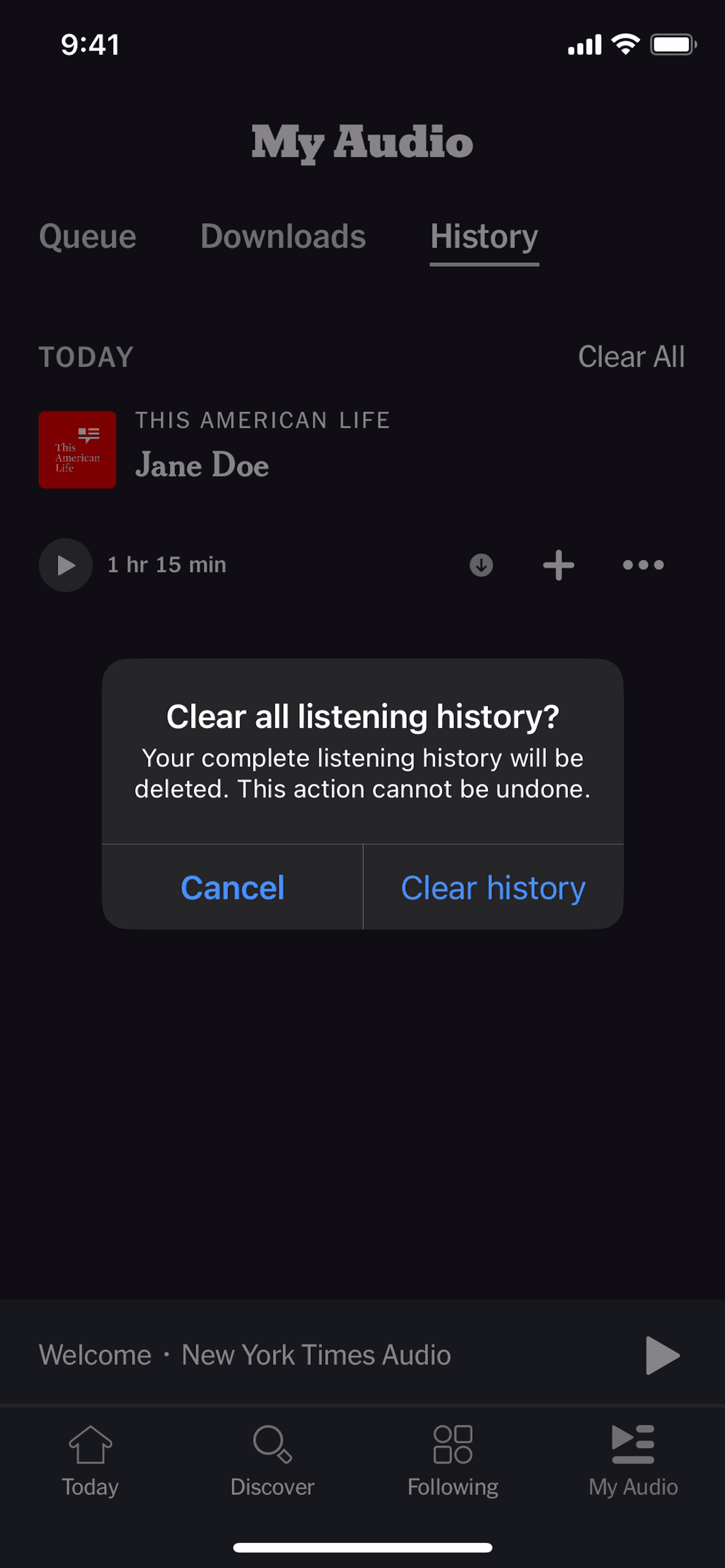 NYT Audio iOS Music & Audio interface screenshot 21