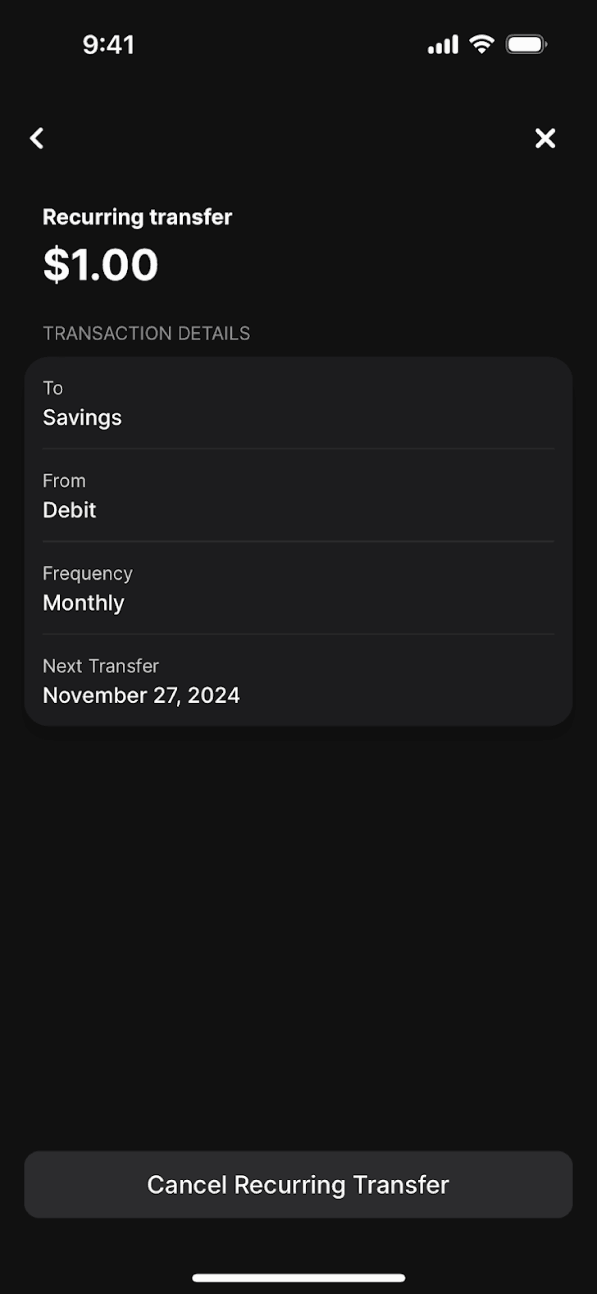 One iOS Finance interface screenshot 5
