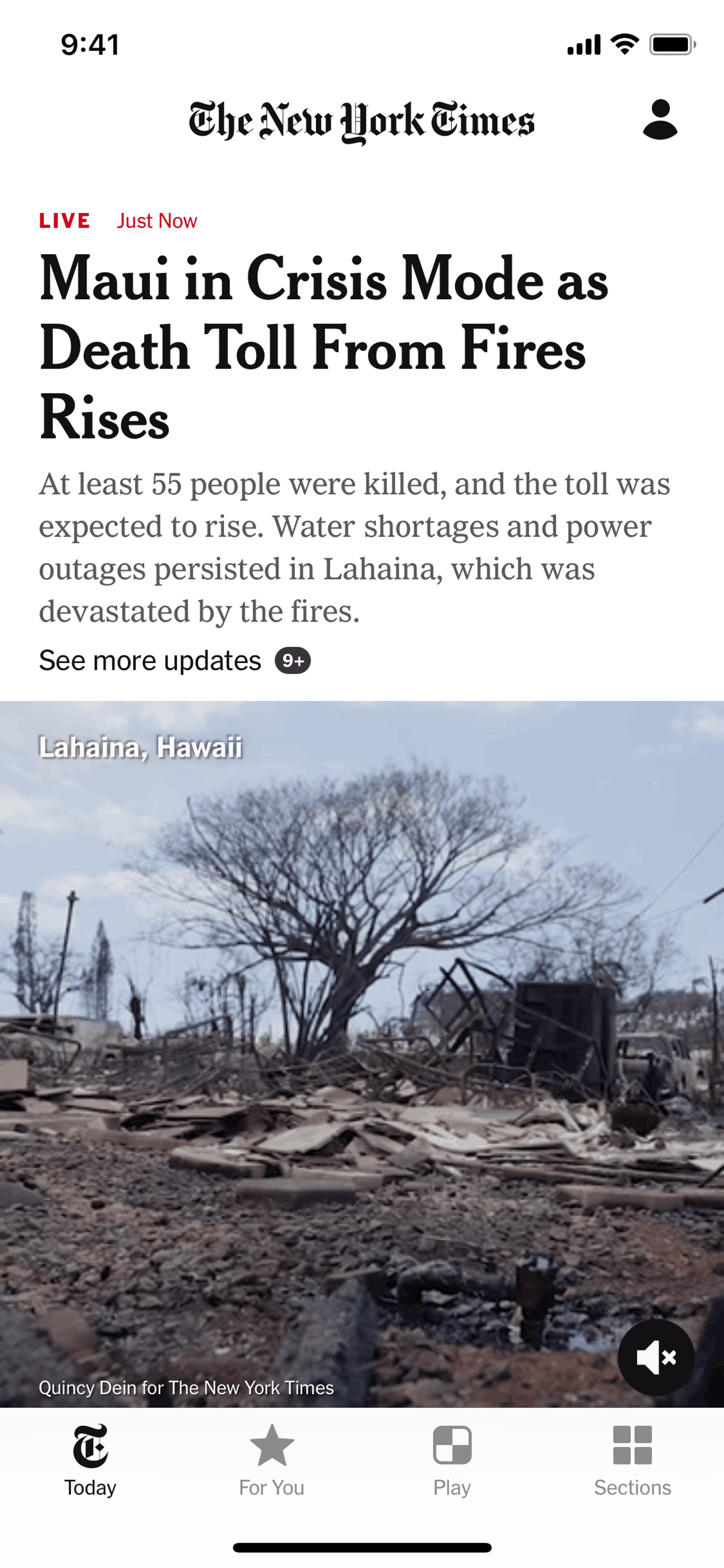 The New York Times iOS News interface screenshot 18