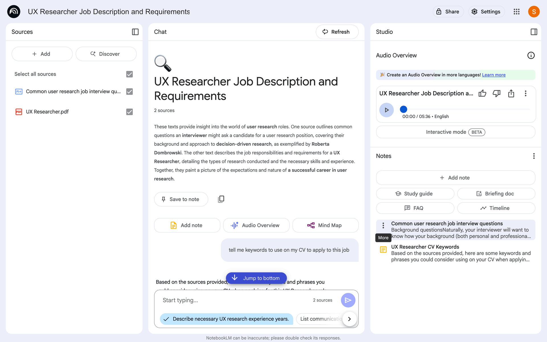 NotebookLM Web AI interface screenshot 13