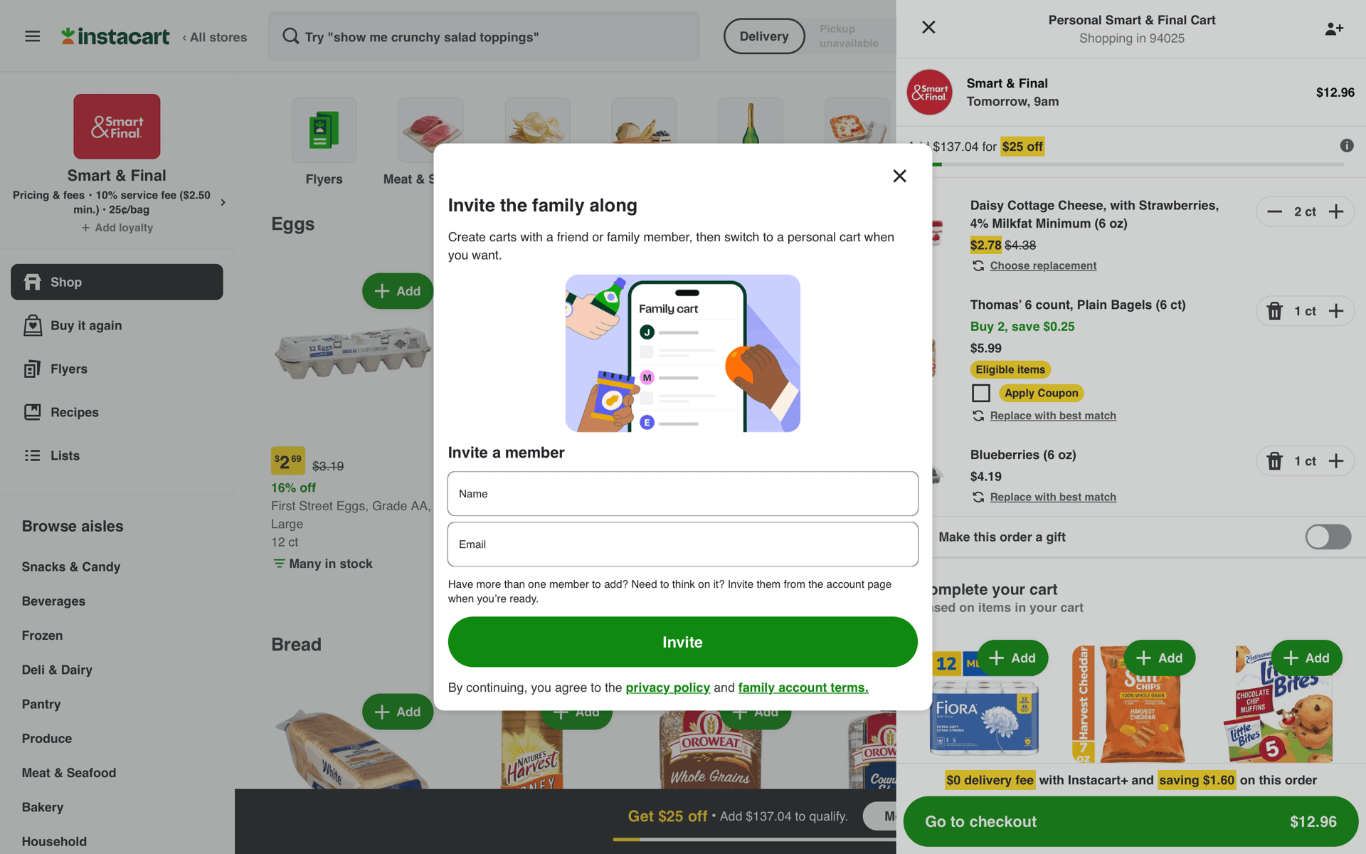 Instacart Web Shopping interface screenshot 17