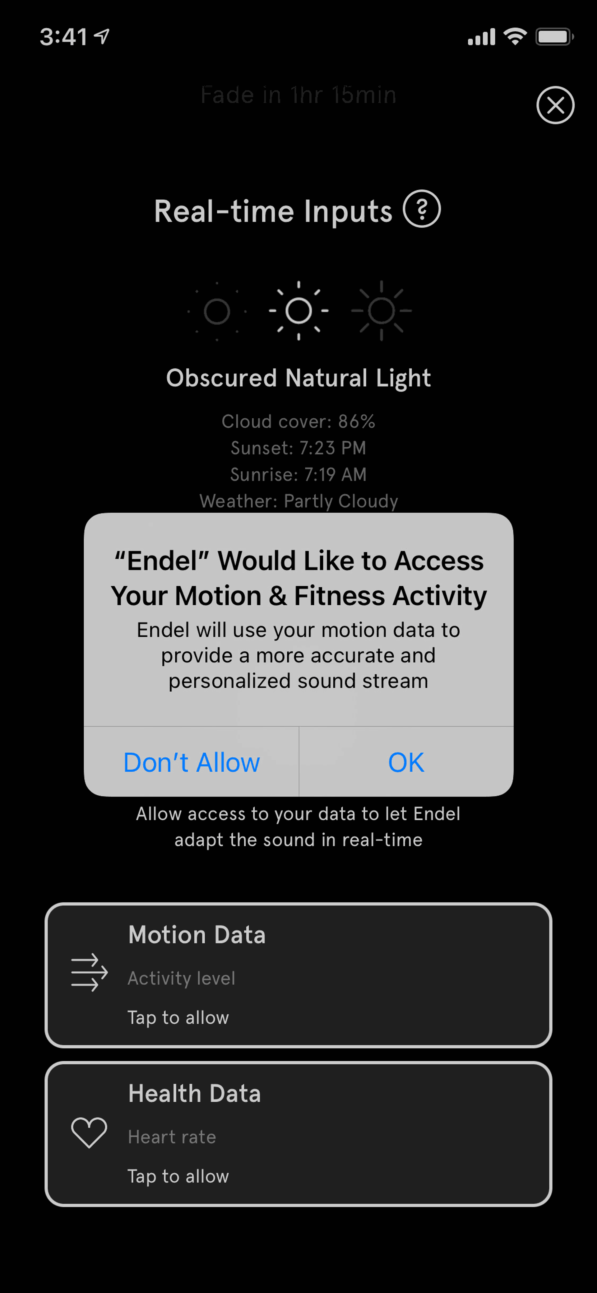 Endel iOS Health & Fitness interface screenshot 20