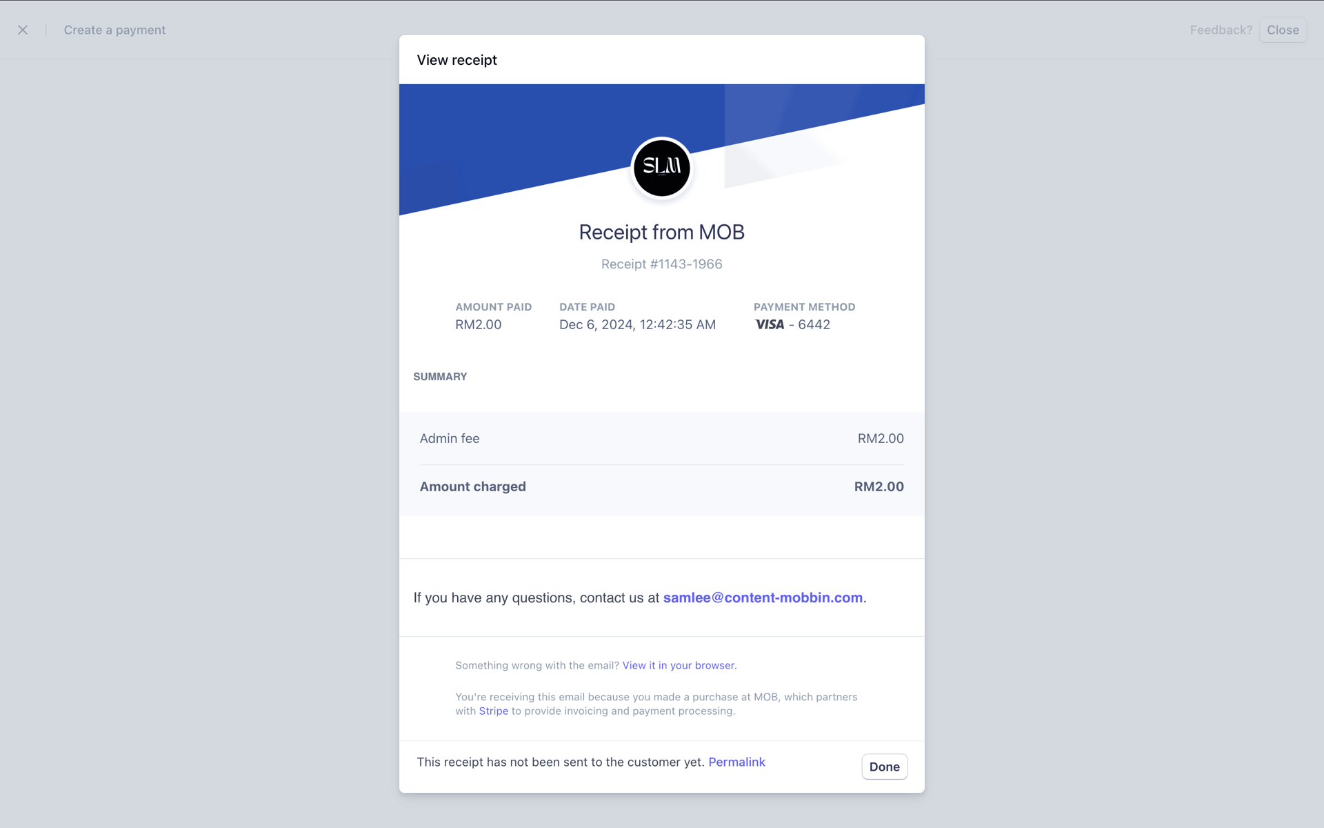Stripe Web Business interface screenshot 14