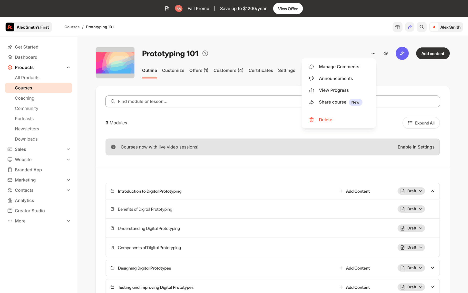 Kajabi Web Business interface screenshot 19