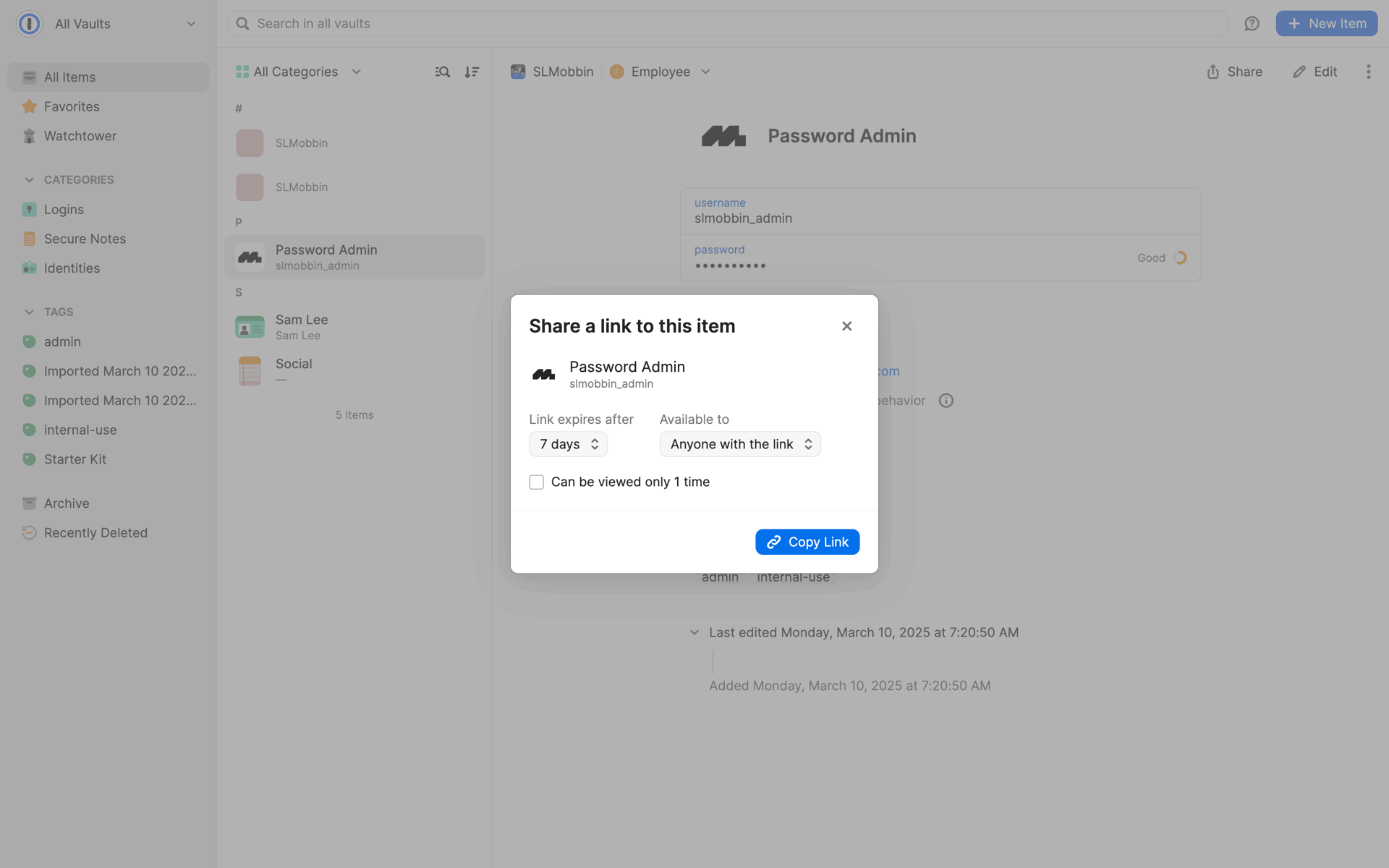 1Password Web Productivity interface screenshot 7