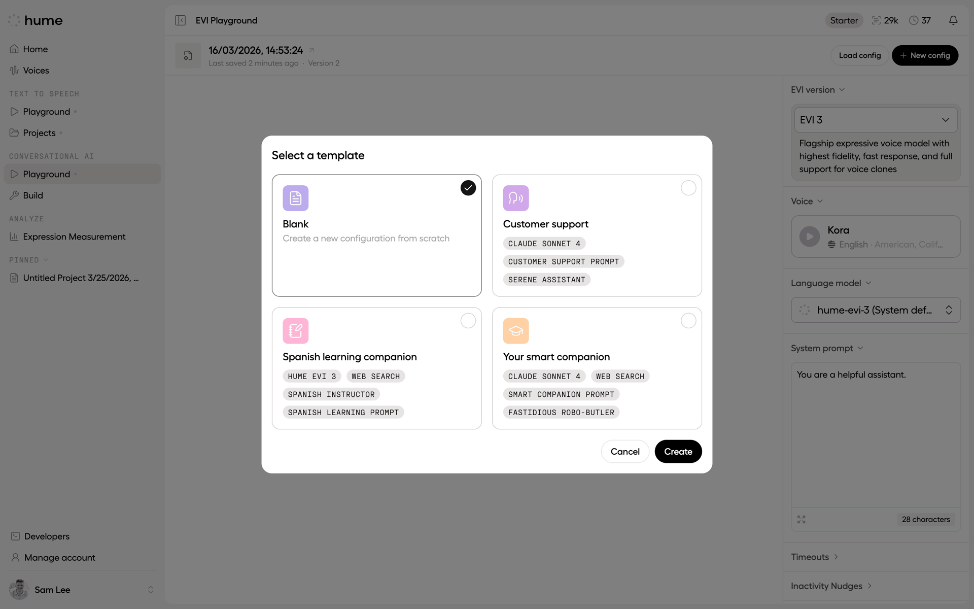 Hume AI Web emotion recognition interface screenshot 8