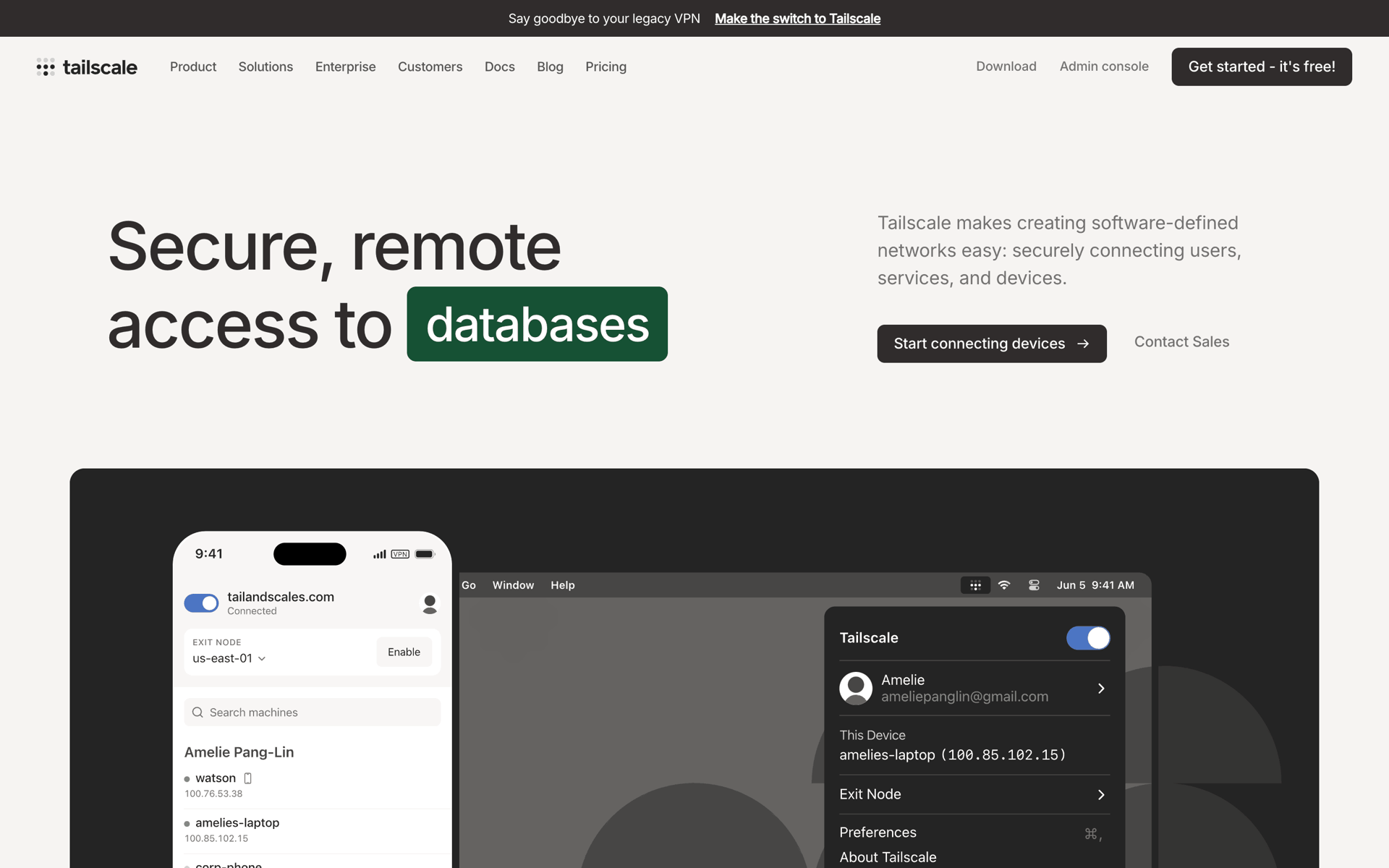 Tailscale Web Developer Tools interface screenshot 1