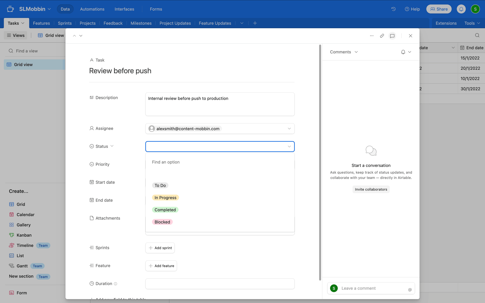 Airtable Web Business interface screenshot 9