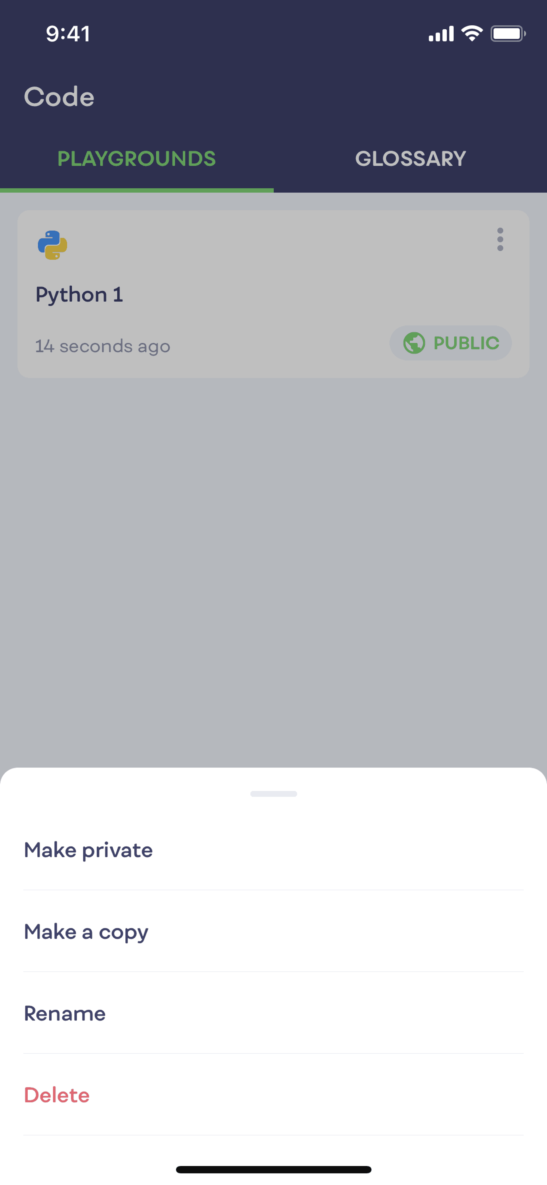 Mimo iOS Education interface screenshot 5