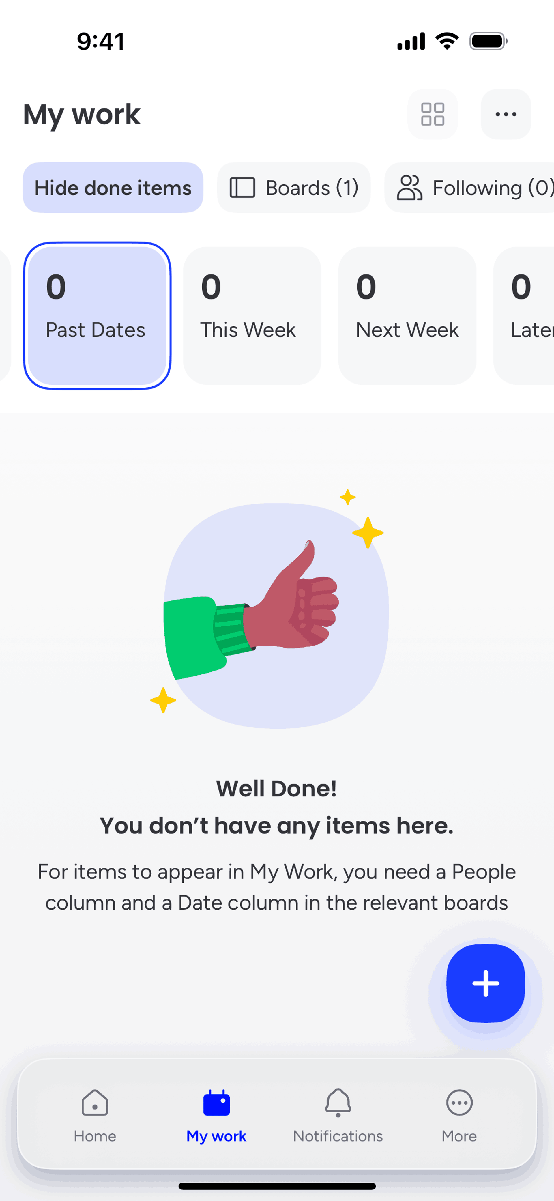 monday.com iOS Collaboration interface screenshot 10