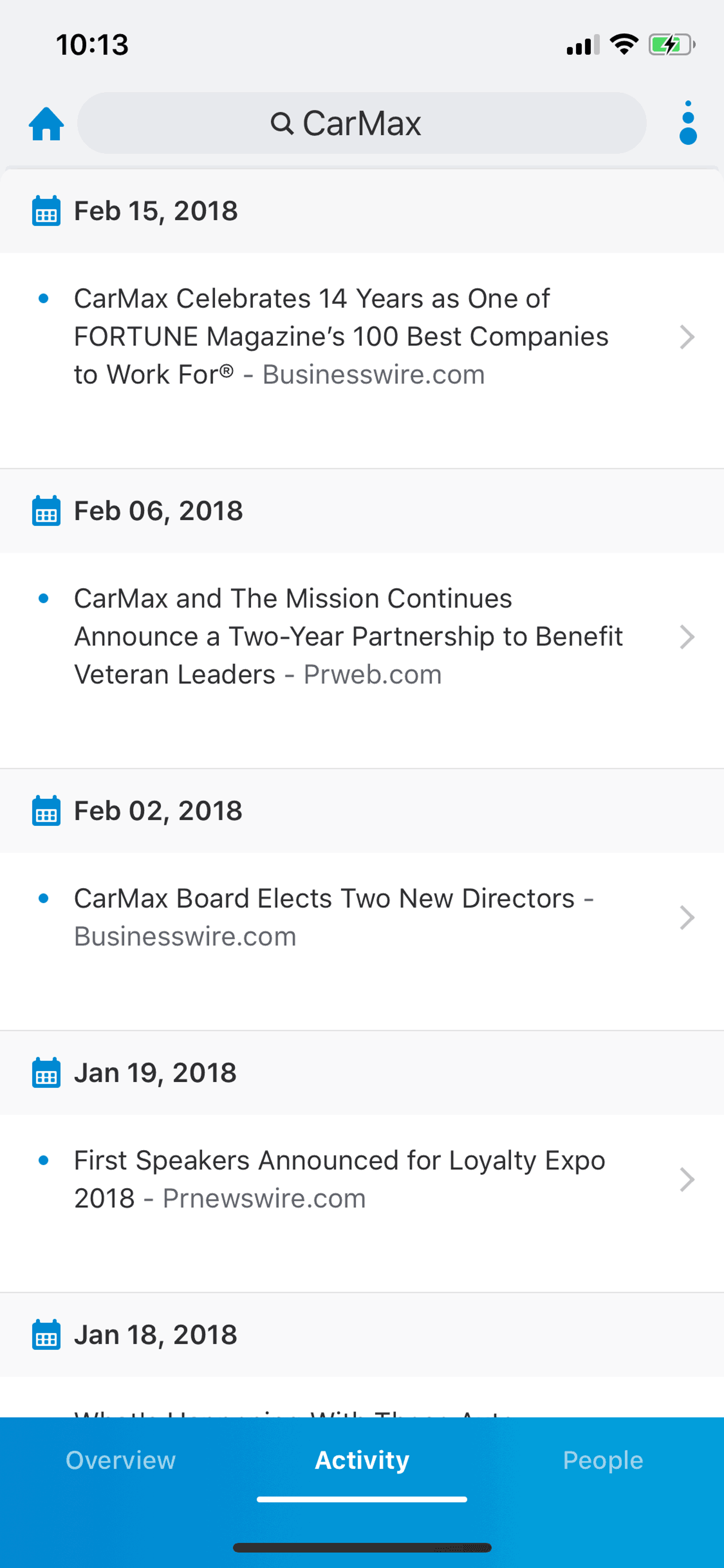 Crunchbase iOS Business interface screenshot 19