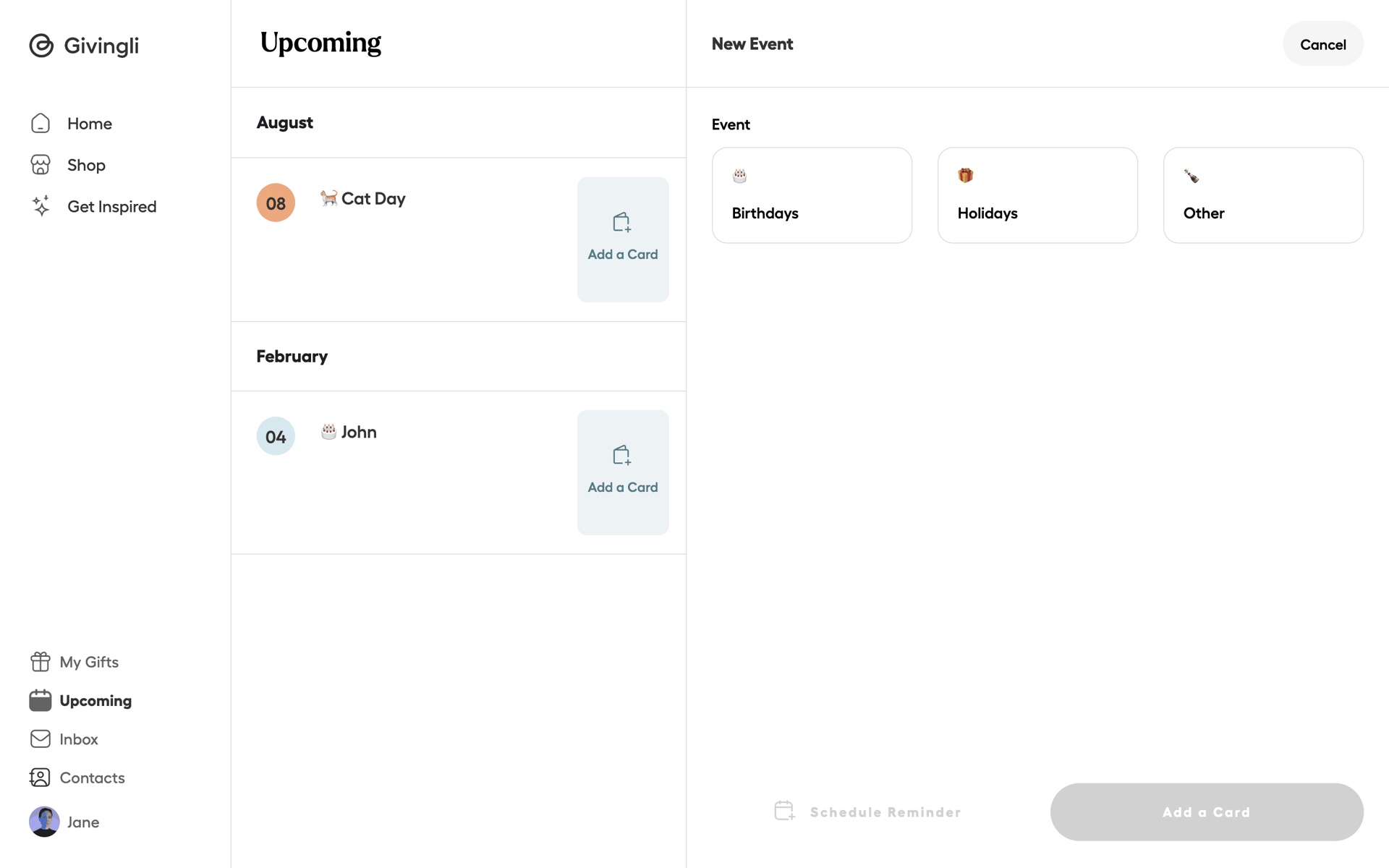 Givingli Web Lifestyle interface screenshot 13