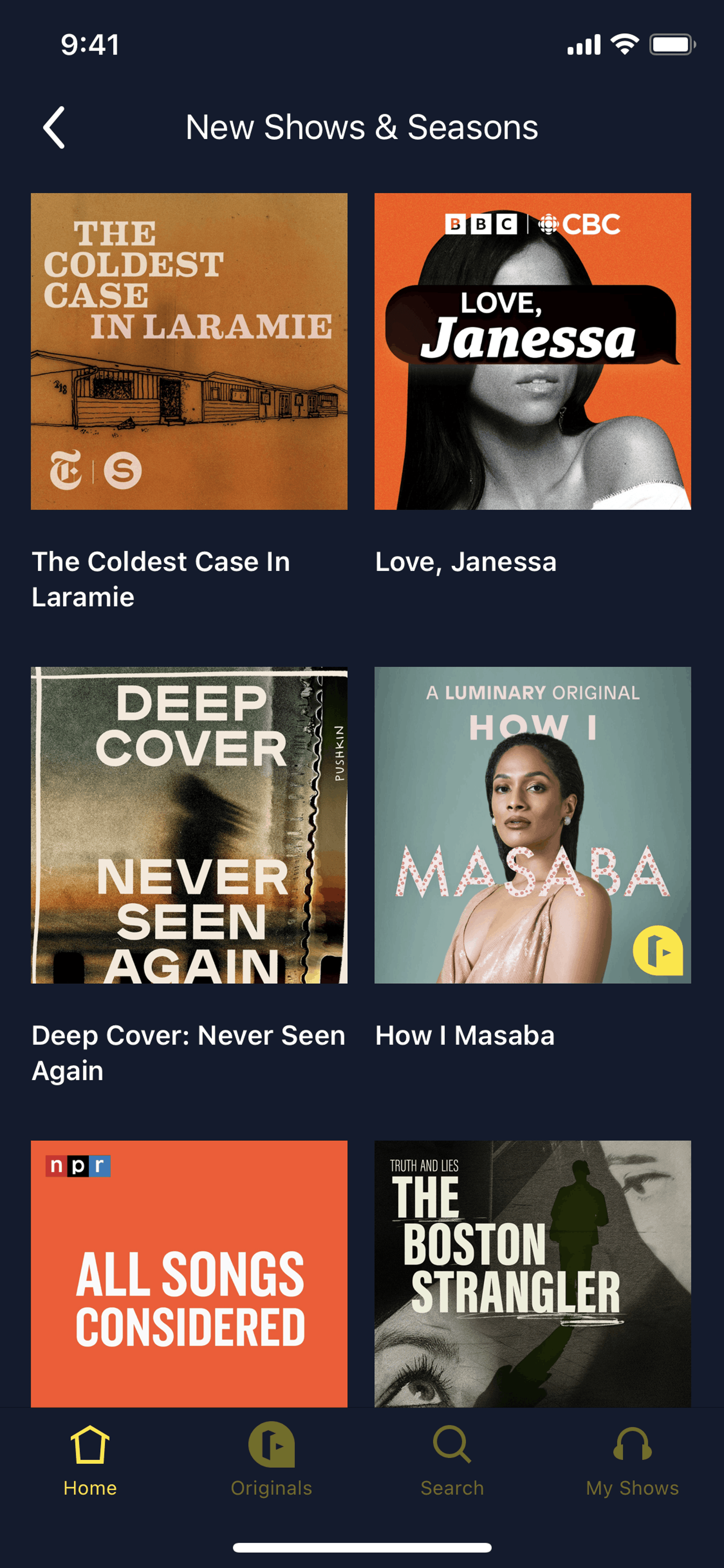 Luminary iOS Entertainment interface screenshot 10