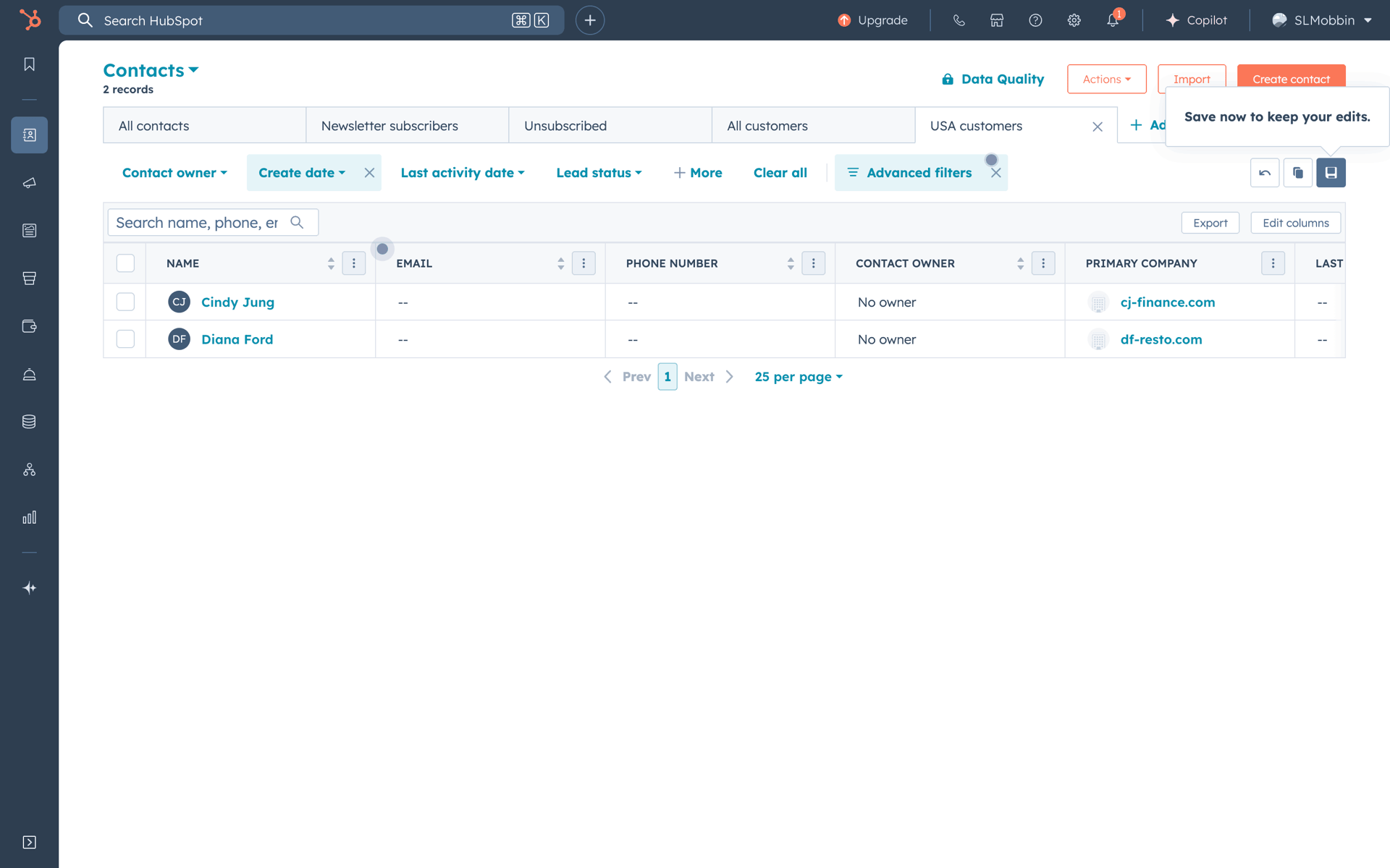 HubSpot Web Business interface screenshot 13