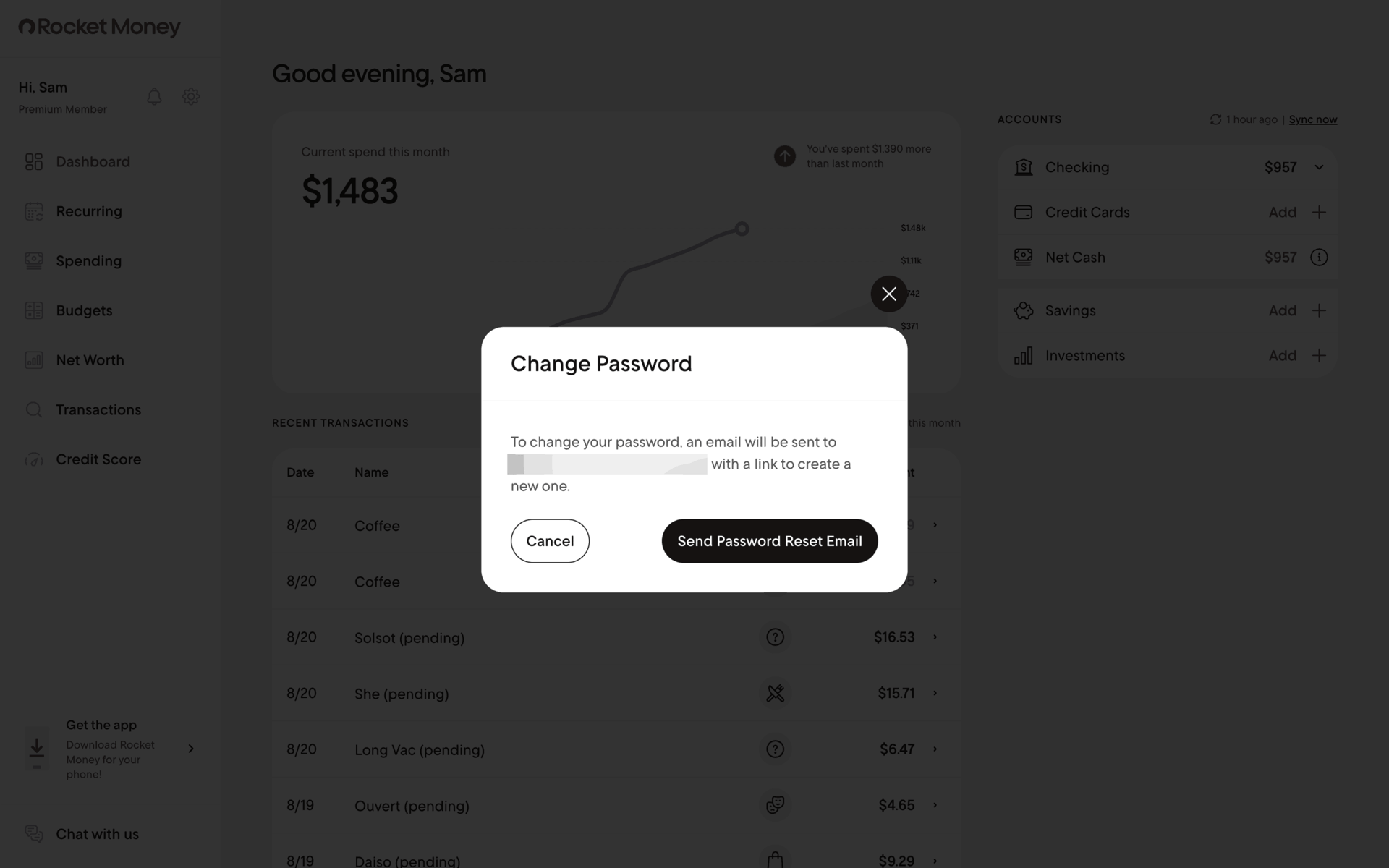 Rocket Money Web Finance interface screenshot 24